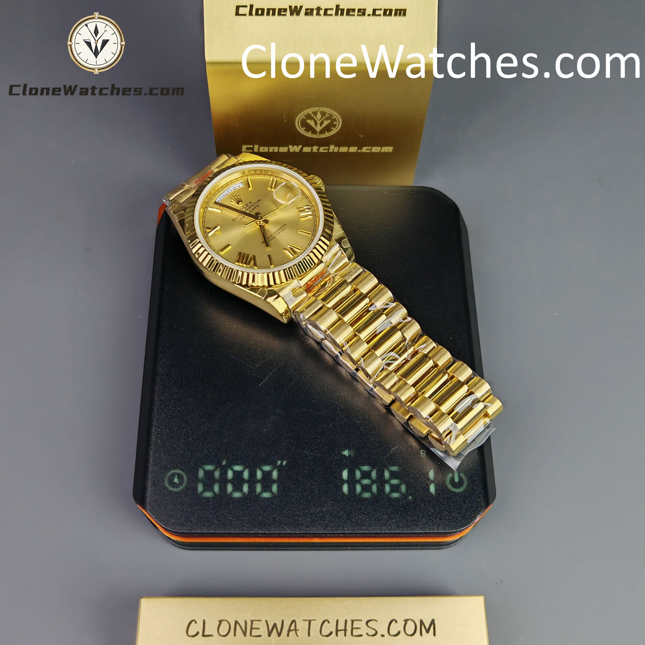 Rolex Super Clone Watches 1:1 Day Date 18K Gold 40mm M228238-0006 3255 Movement