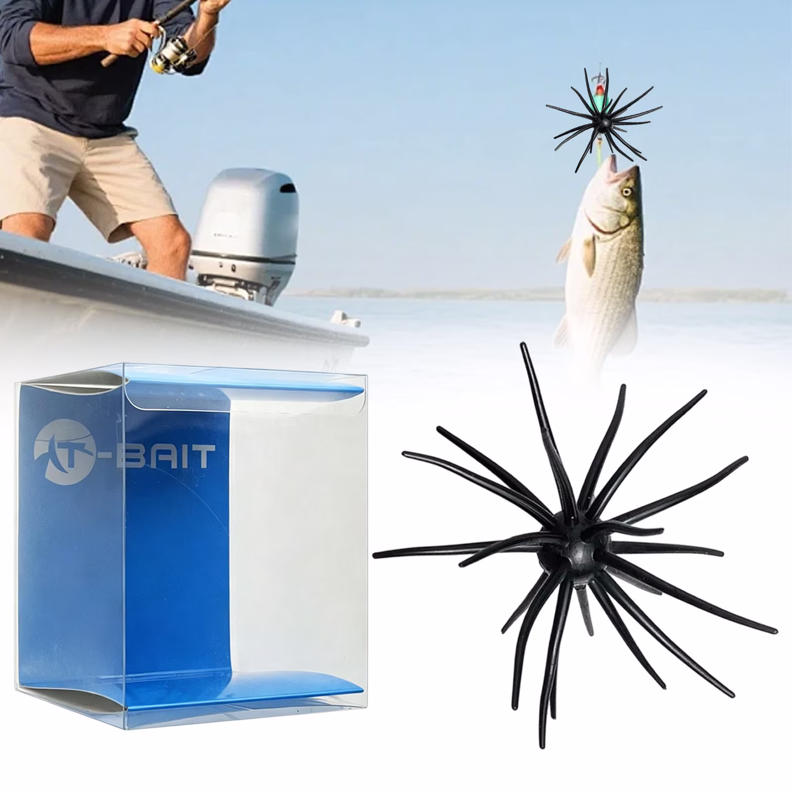 Floating Sea Urchin Soft Lure Finesse Creature Bait Realistic Tentacle Design for Bass Fishing Drop Shot Neko Rig Freshwater and Saltwater