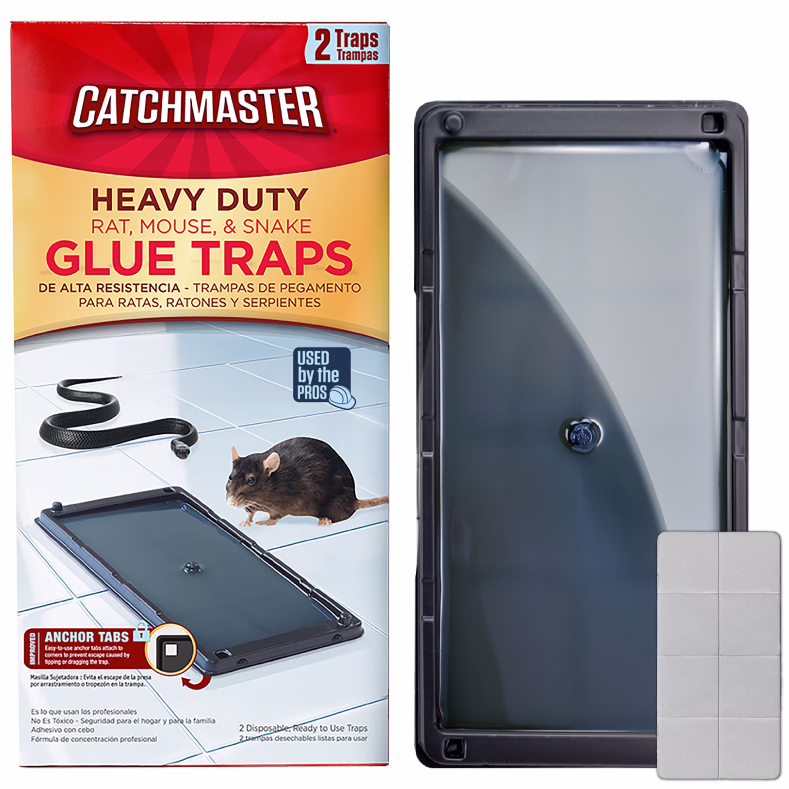 Catchmaster Sticky Mouse & Rat Glue Traps with Hercules Putty, 2 Count