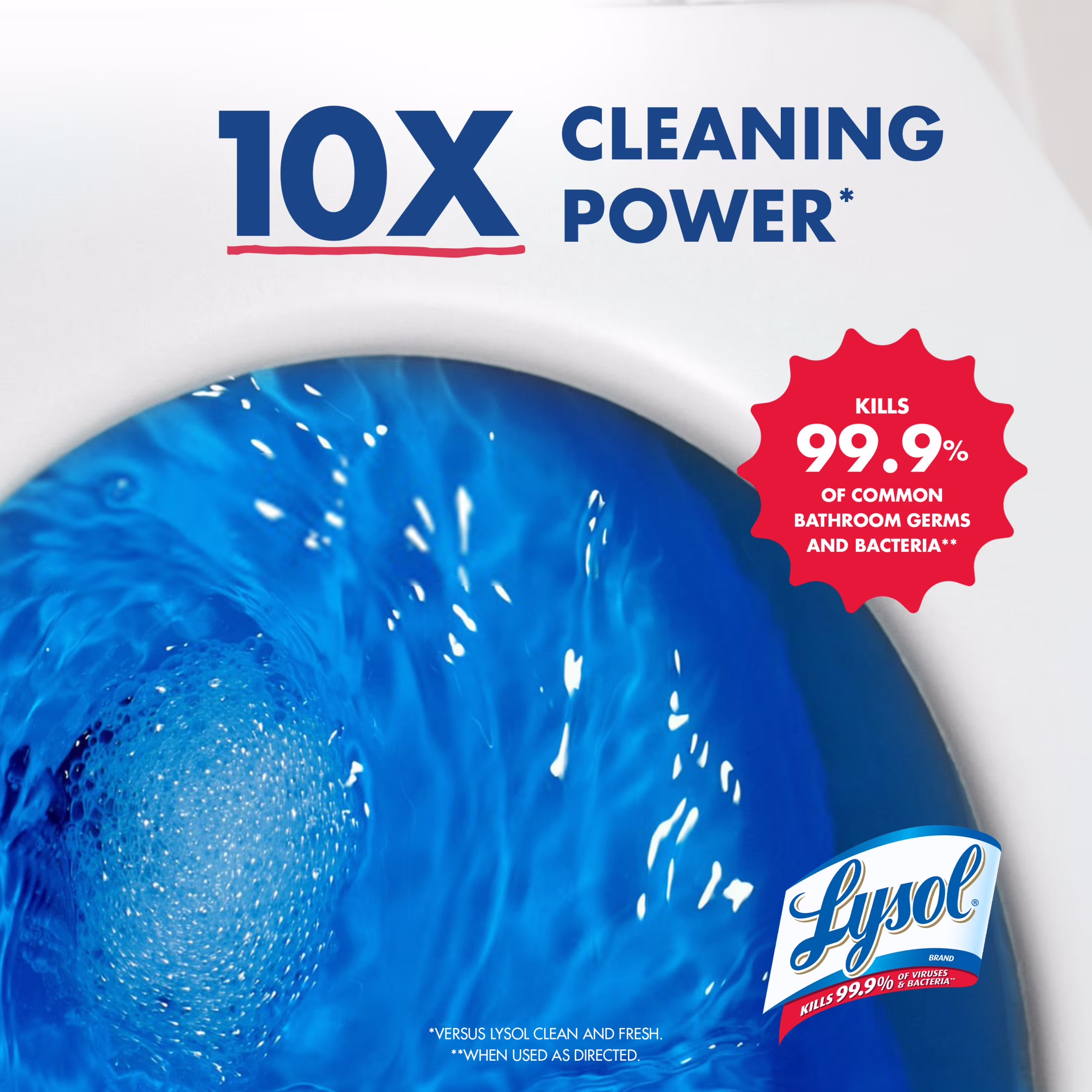 Lysol Toilet Bowl Cleaner Clinging Gel, Power, Disinfecting Bathroom Cleaner and Toilet Bowl Stain Remover, 24 oz (4 Pack)