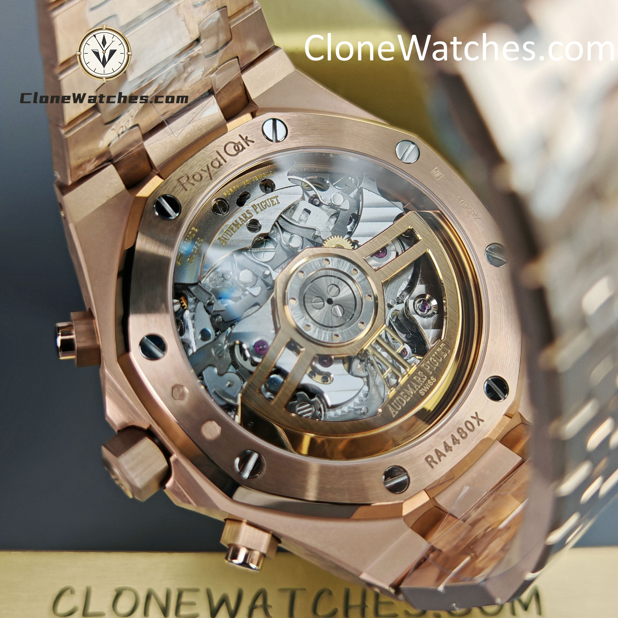 Audemars Piguet Super Clone Watches 1:1 Royal Oak Rose Gold 26240 Black Dial