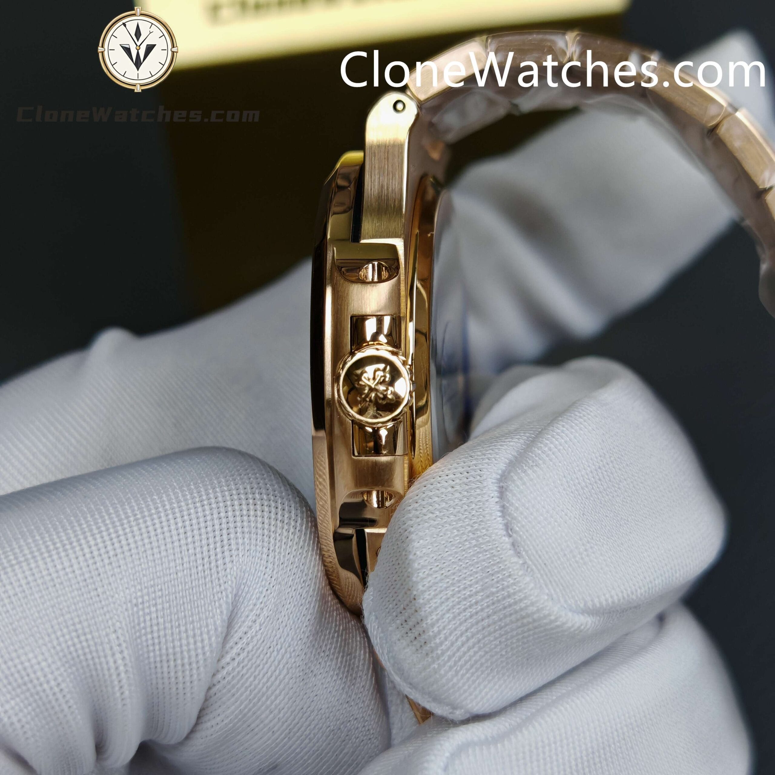 Patek Philippe Super Clone Watches 1:1 Nautilus Moon Phase 18K Rose Gold 5712 Grey Dial New Clasp