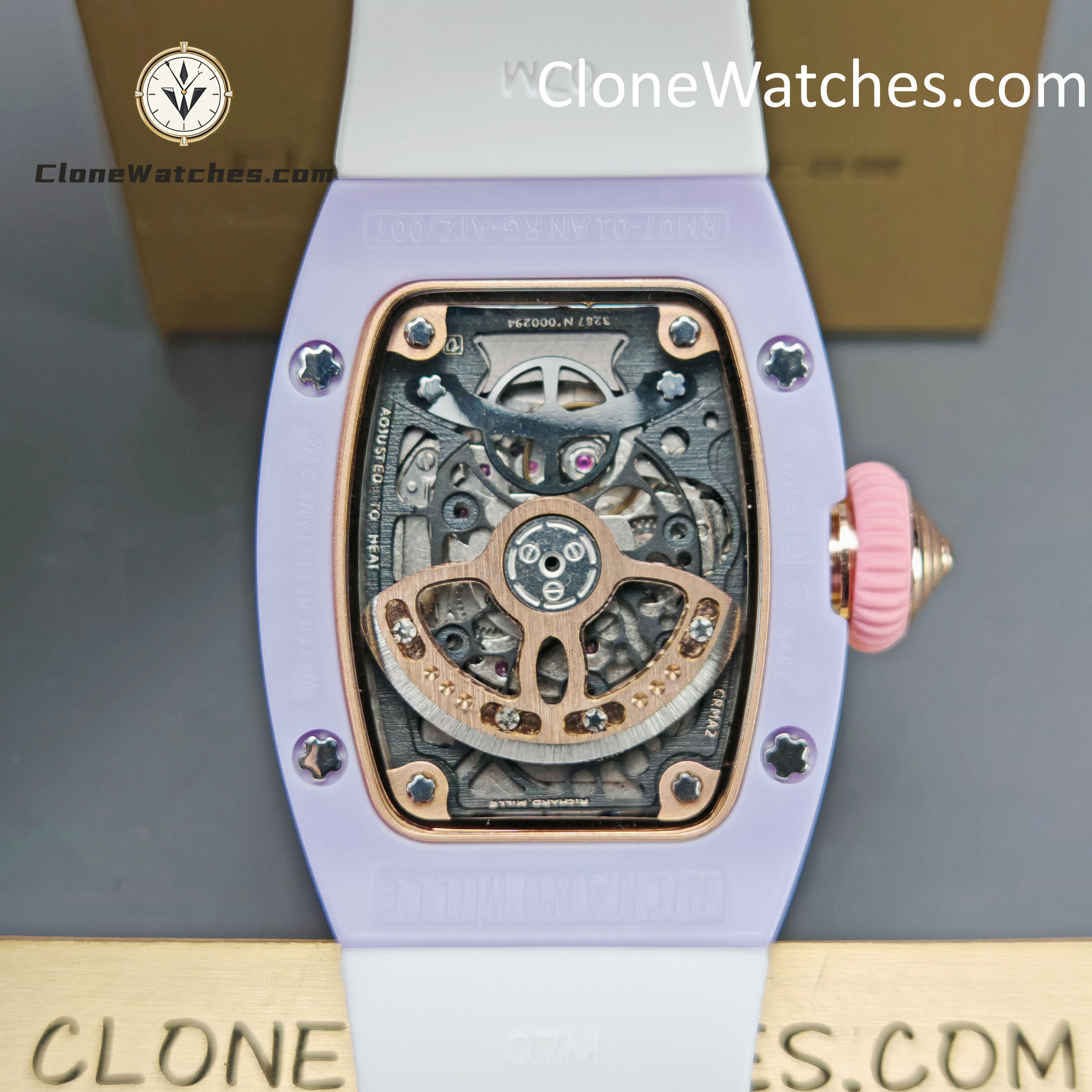 Richard Mille Super Clone Watches 1:1 RM 07-03 “Marshmallow” ATZ Ceramic/TZP White Strap
