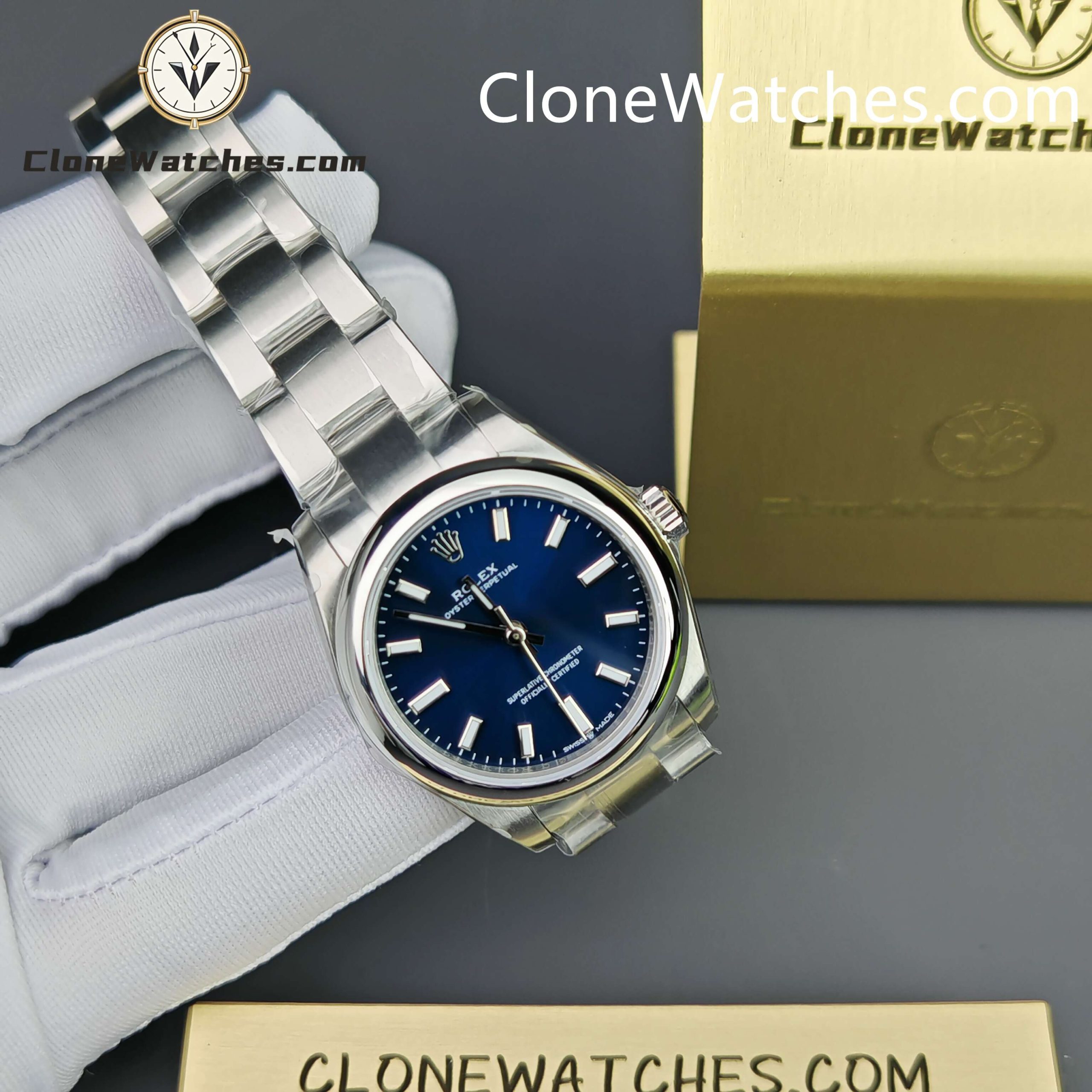 Rolex Super Clone Watches 1:1 Oyster Perpetual Blue Dial 31mm m277200-0003 2232 Movement
