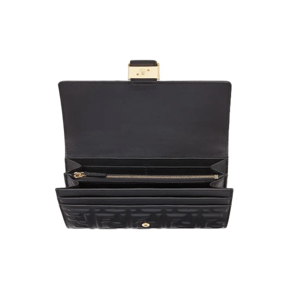 Fendi baguette3d texture leather wallet