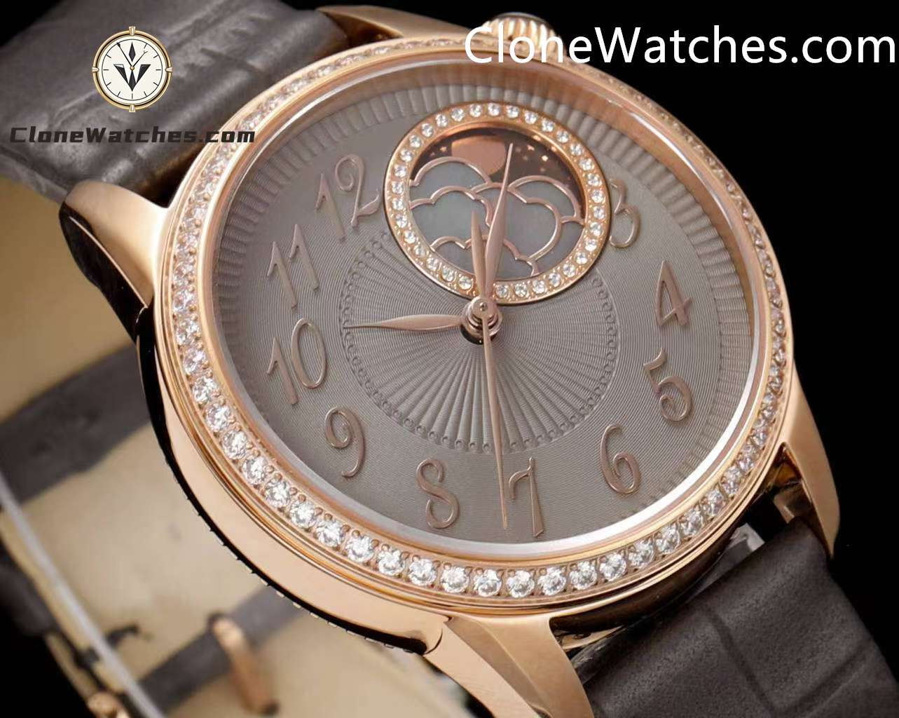 Vacheron Constantin Super Clone Watches 1:1 Égérie Moon Phase 8005F/000R-B958 Grey Dial