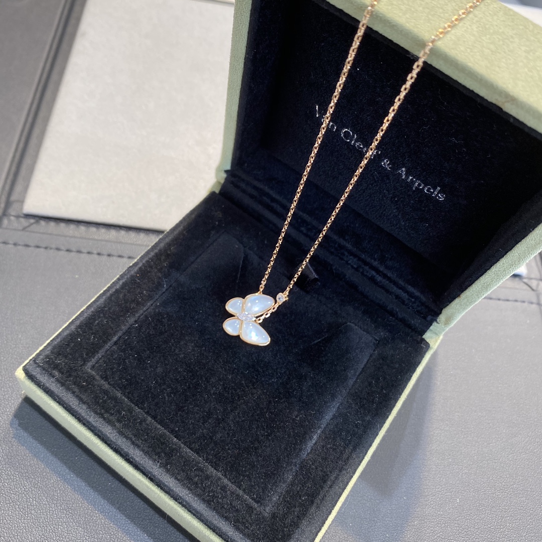 Van Cleef & Arpels Butterfly White Shell Collar Necklace