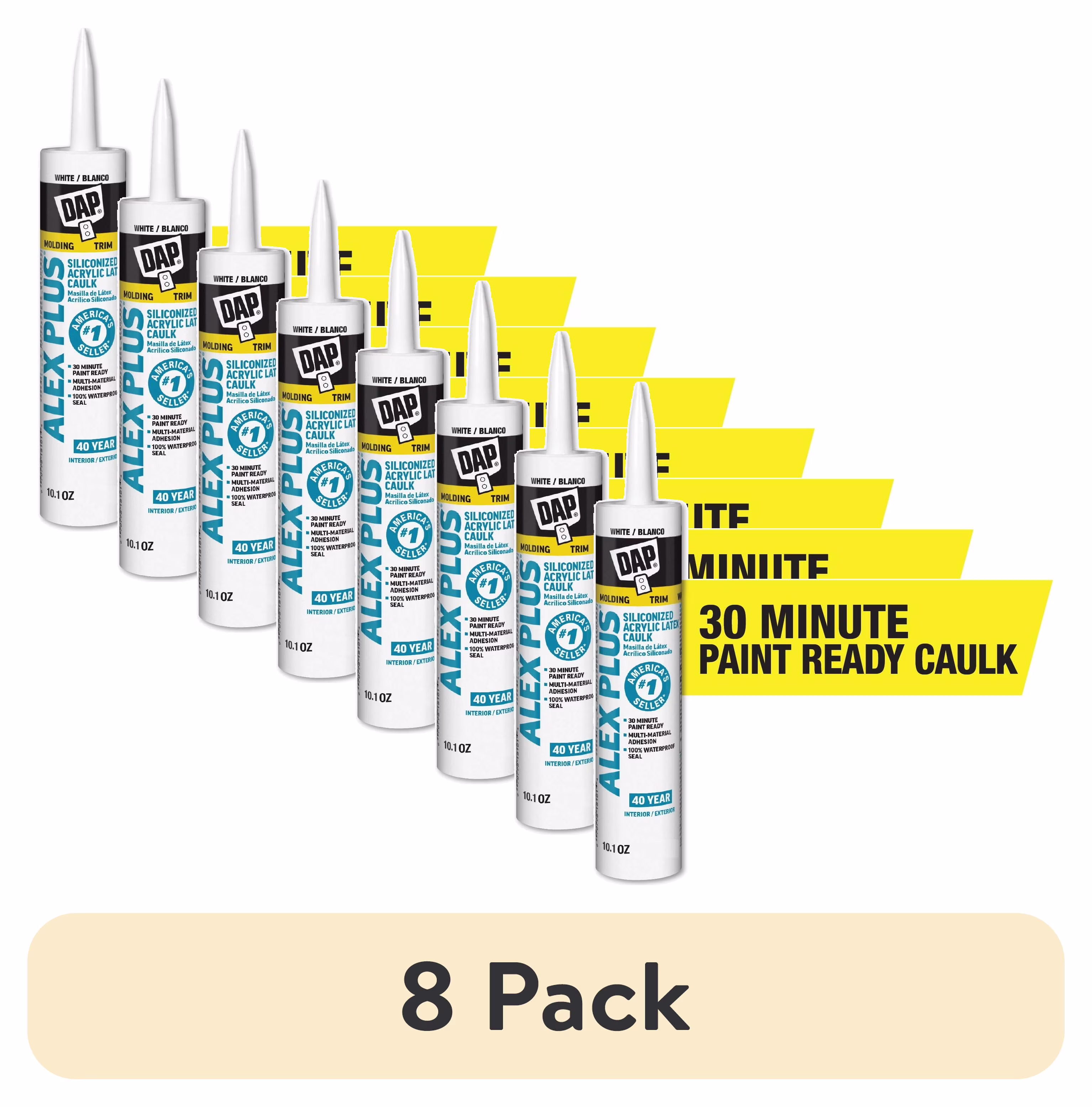 DAP Alex Plus 10.1 oz White All Purpose Acrylic Latex Caulk Plus Silicone