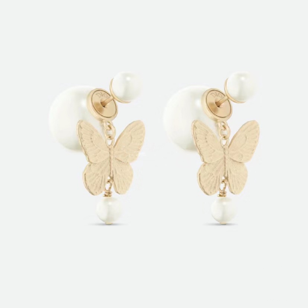 Dior Butterfly Pearl Earrings