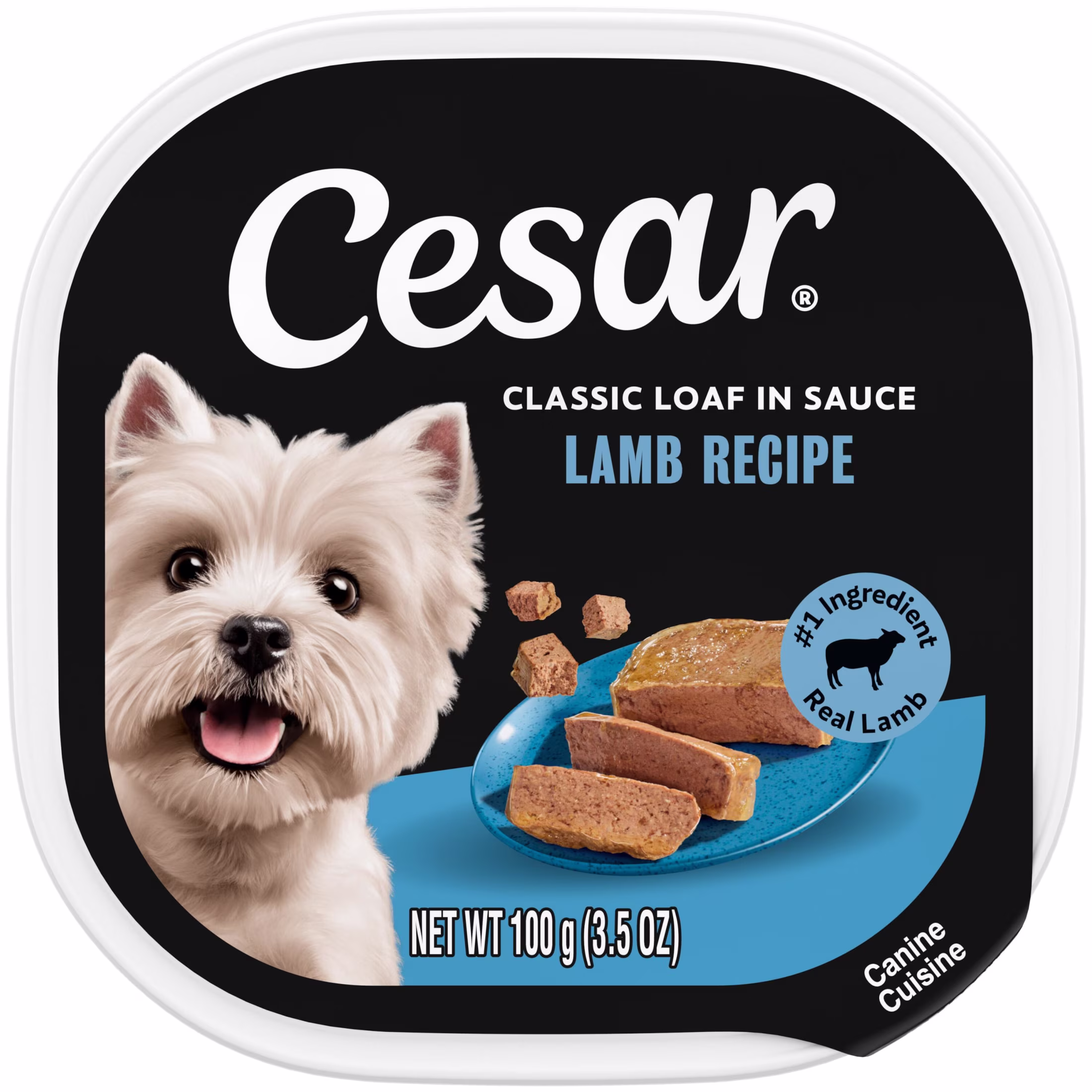 Cesar Classic Loaf in Sauce Wet Dog Food Lamb Flavor, 3.5 oz. Easy Peel Tray