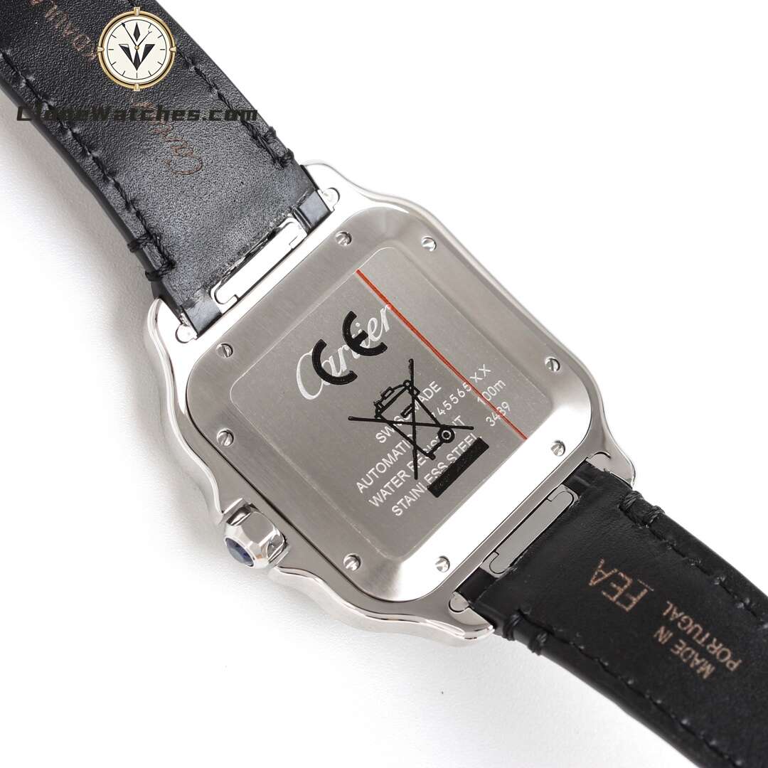 Cartier Super Clone Watches 1:1 Santos Series Grey Dial 39.8MM WSSA0037 Leather Strap