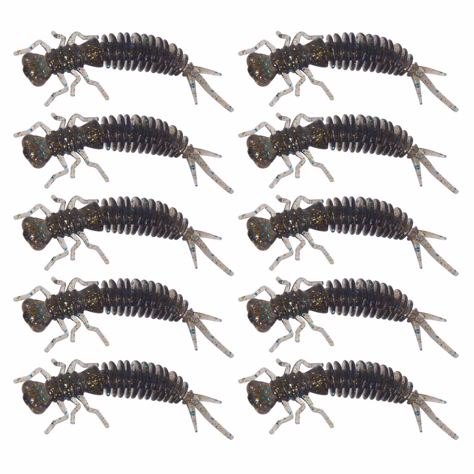 Beautynvta Fishing Lures Kit, Freshwater Fishing Bait Tackle Kit, Silicone Soft and Stretchy Fishing Lure for Bass, Trout, Salmon, Freshwater Saltwater Bass, 10 Pcs, 2.16
