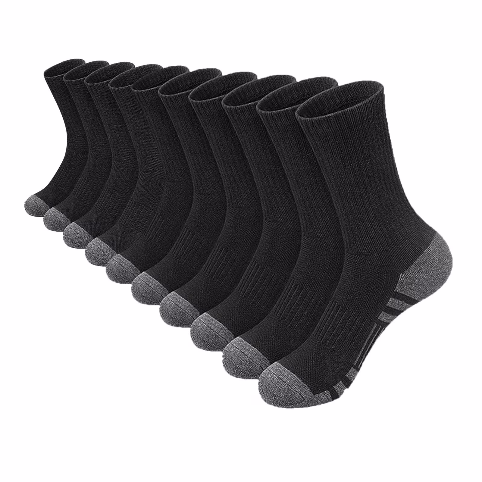 asjyhkr Mens Crew Socks Cotton Running Hiking Basketball Football Athletic Mid Calf Socks