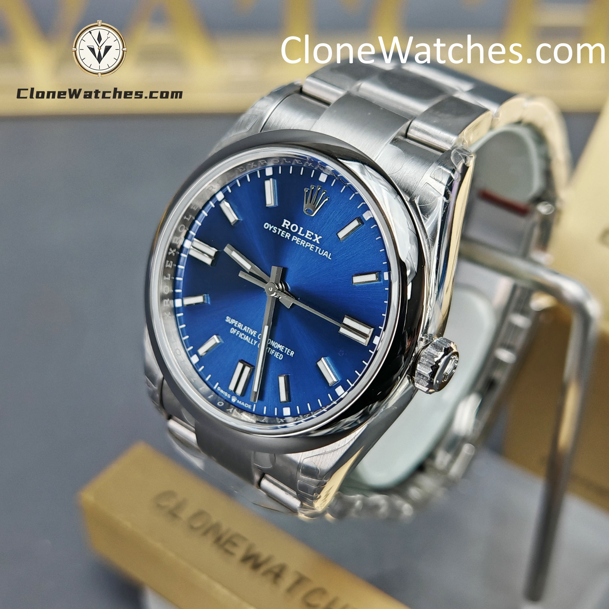 Rolex Super Clone Watches 1:1 Oyster Perpetual Blue Dial 36mm M126000-0003 3230 Movement