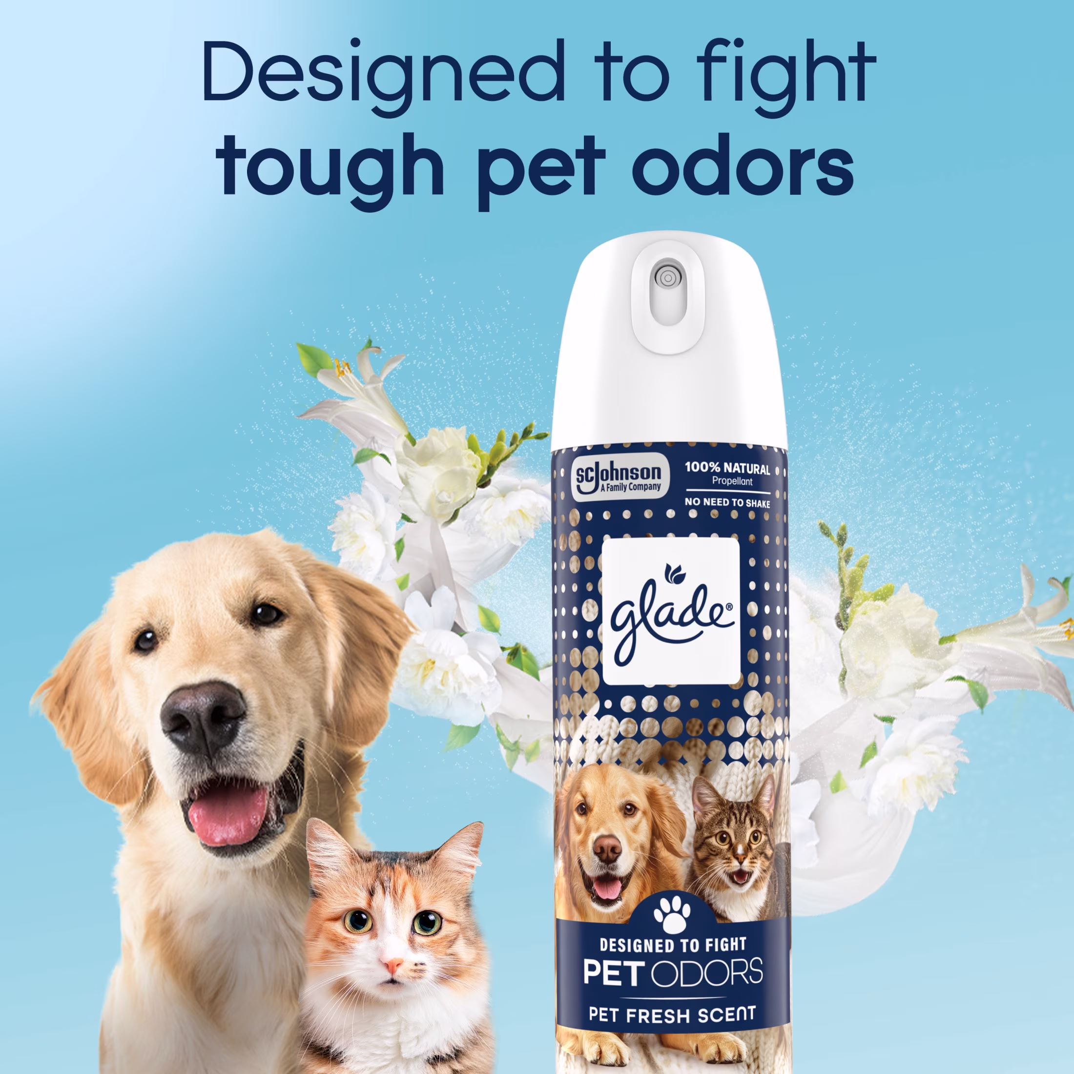 Glade® Soft Mist Odor Fighting Aerosol Air Freshener, Pet Fresh, 7.3oz, 1 Count