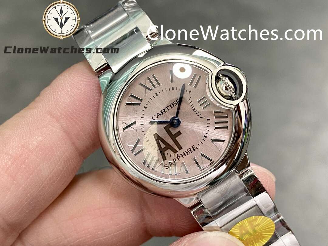 Cartier Super Clone Watches 1:1 Ballon Bleu de W6920038 Pink Dial 28mm