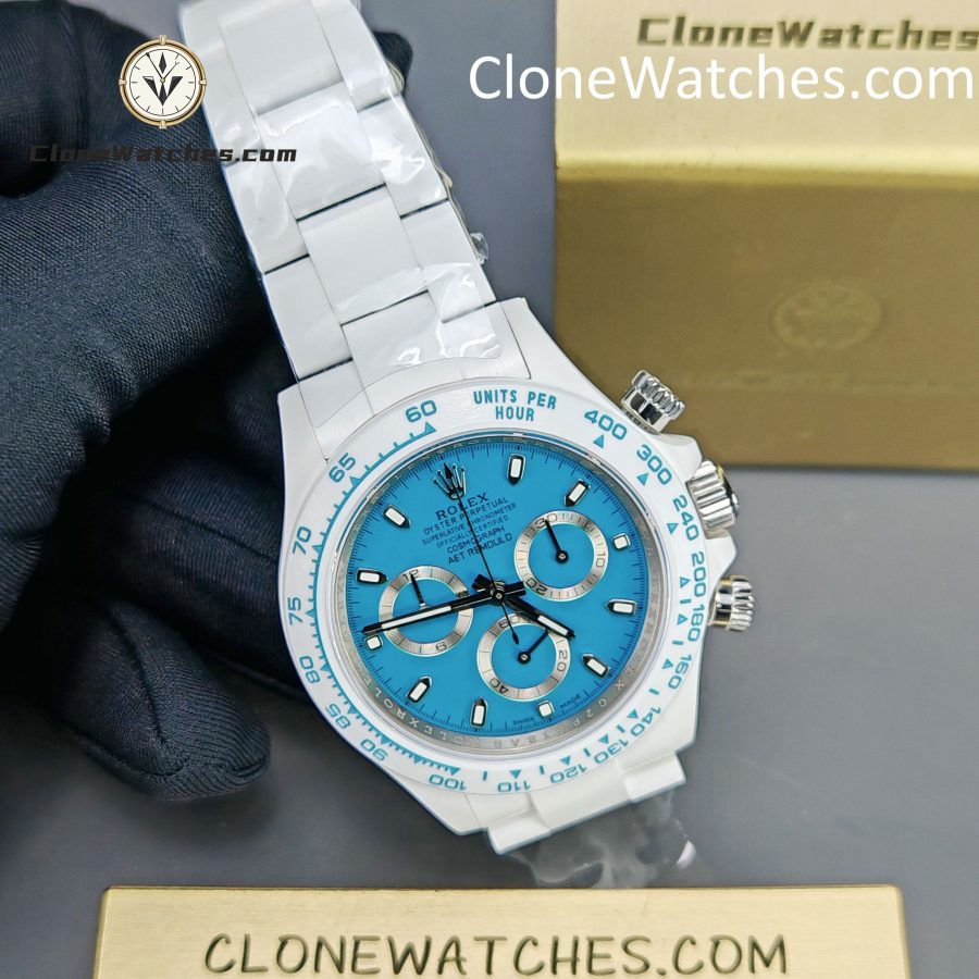 Modified Super Clone Watches 1:1 AET Rolex Daytona Full Ceramic Abu Dhabi 4130 Movement