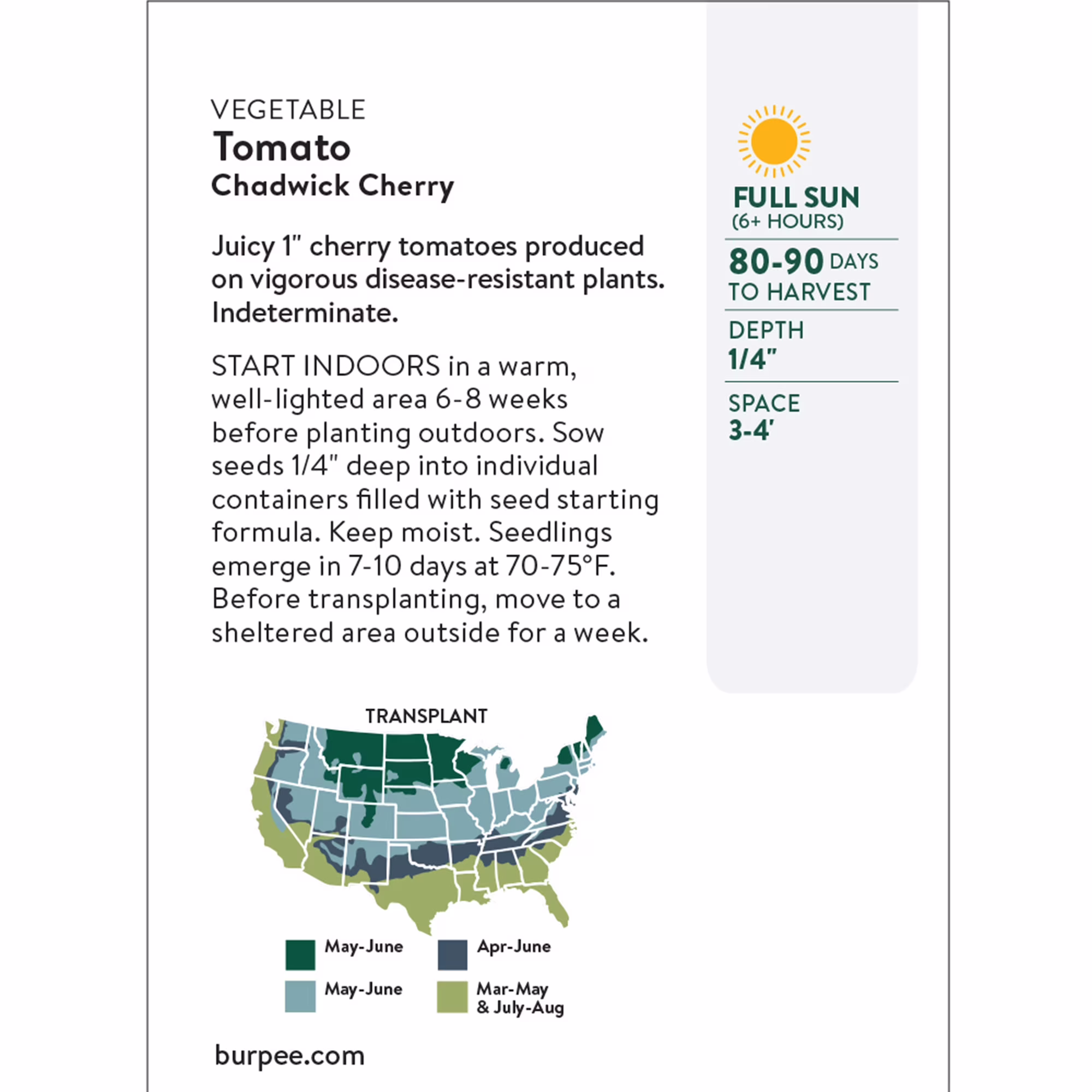 Burpee Organic Chadwick Cherry Tomato Vegetable Seed, 1-Pack