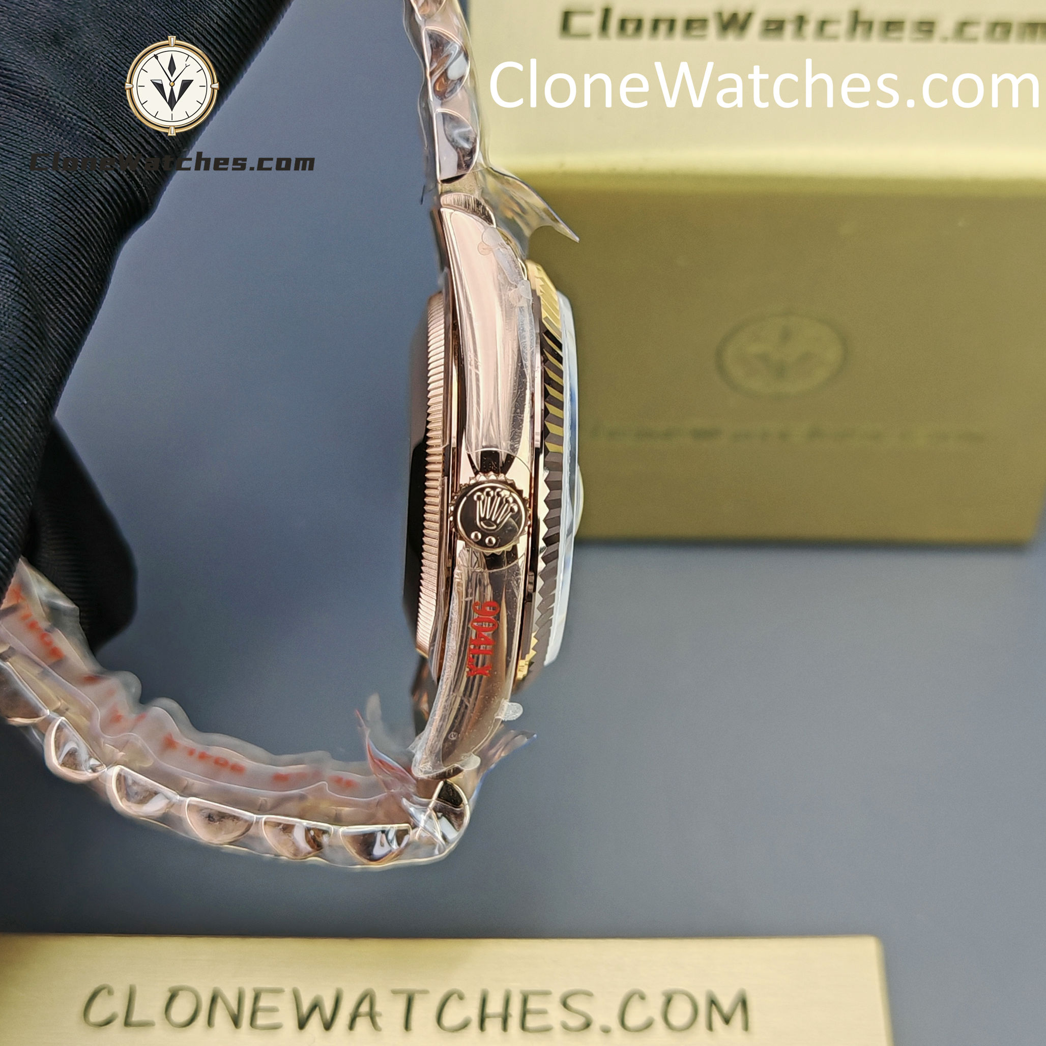 Rolex Super Clone Watches 1:1 Day Date Rose Gold Turquoise Dial 36mm m128235-0085 3255 Movement