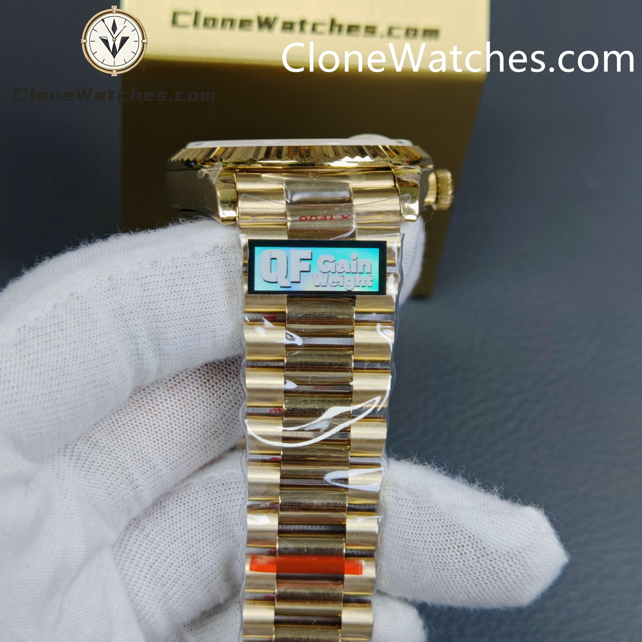 Rolex Super Clone Watches 1:1 Day Date 18K Gold Silver Dial 40mm m228238-0002 3255 Movement