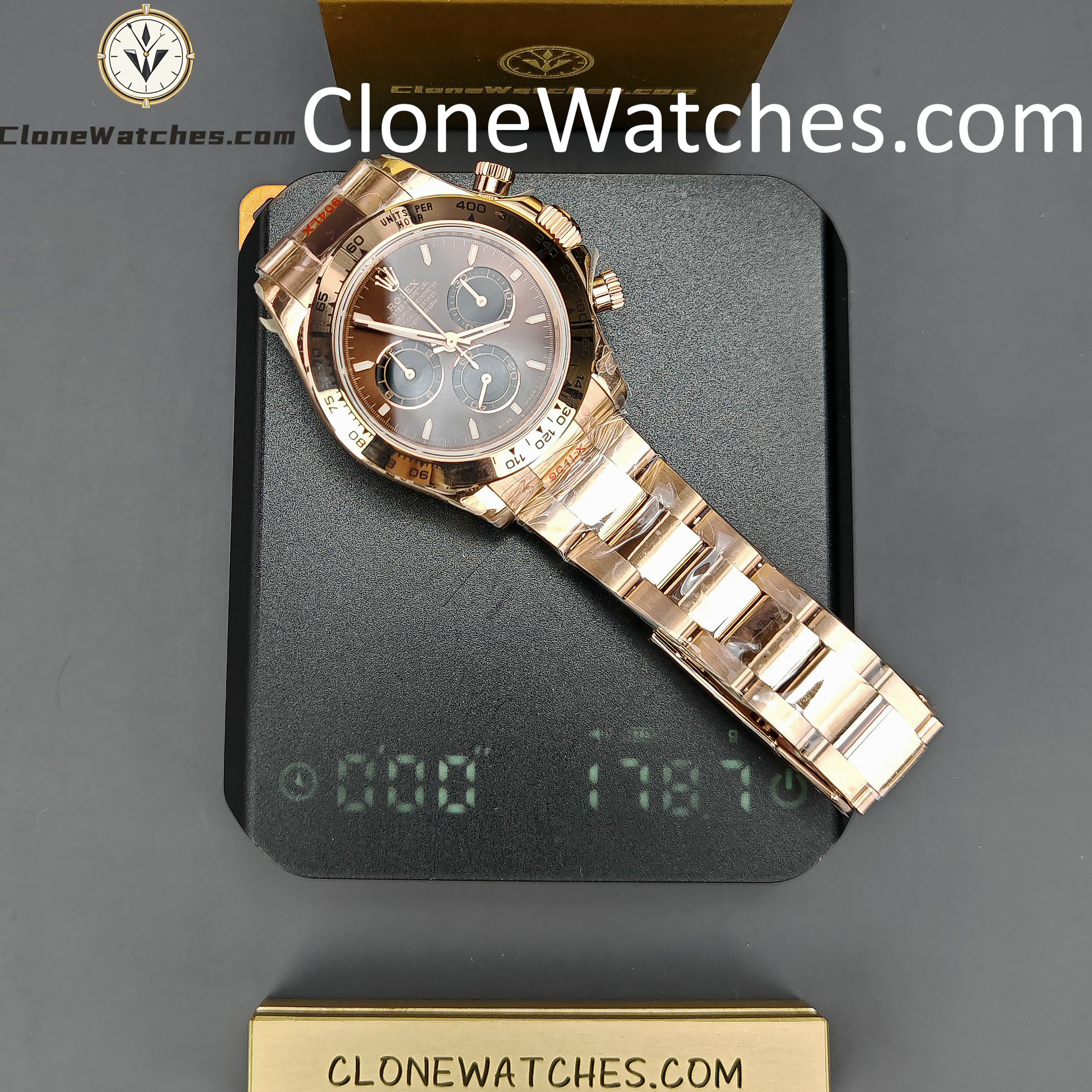 Rolex Super Clone Watches 1:1 Daytona Rose Gold Brown Dial M126505-0005 4131 Movement