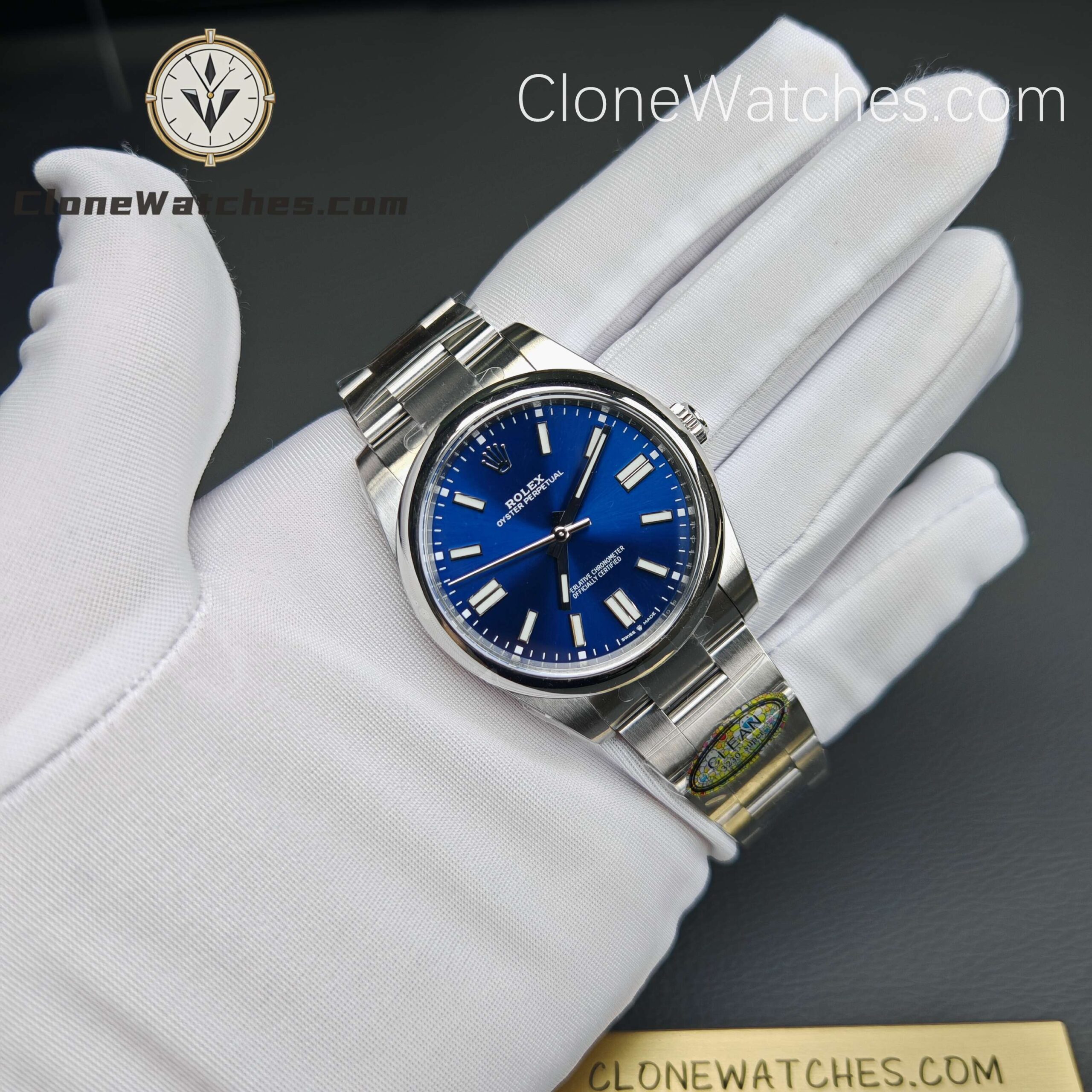 Rolex Super Clone Watches 1:1 Oyster Perpetual Blue Dial 41MM m124300-0003 3230 Movement