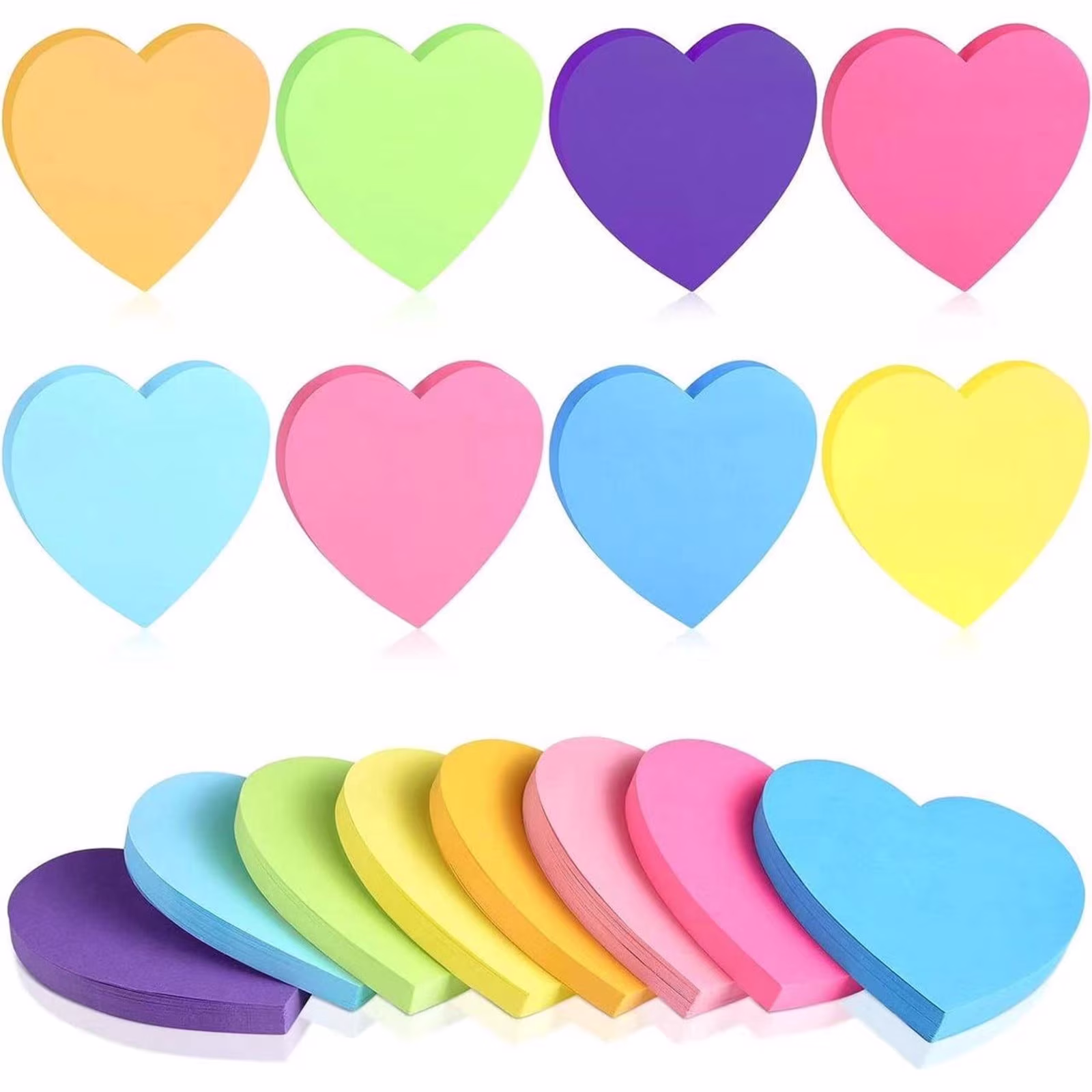 Plertrvy 7X7X2Cm 240 Sheets Heart Shaped Sticky Notes 8 Color Heart Post Notes Cute Self Adhesive Heart Sticky Notes Pads Colorful Sticky Memo Note Pads For Home Business Clearance (Pink@1201)