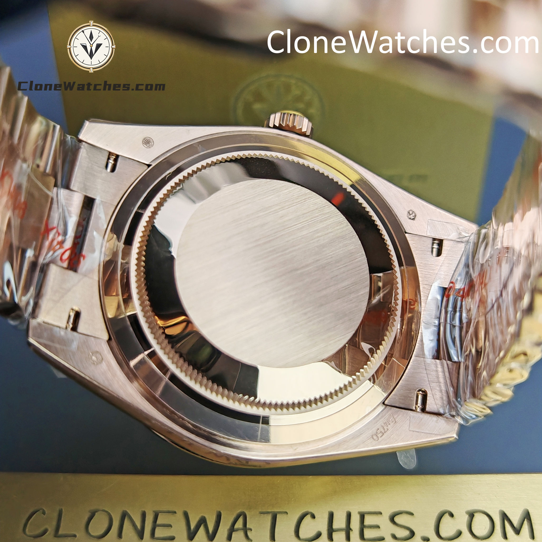 Rolex Super Clone Watches 1:1 Day Date 18K Rose Gold Grey Roman Dial 40mm m228235-0055 3255 Movement
