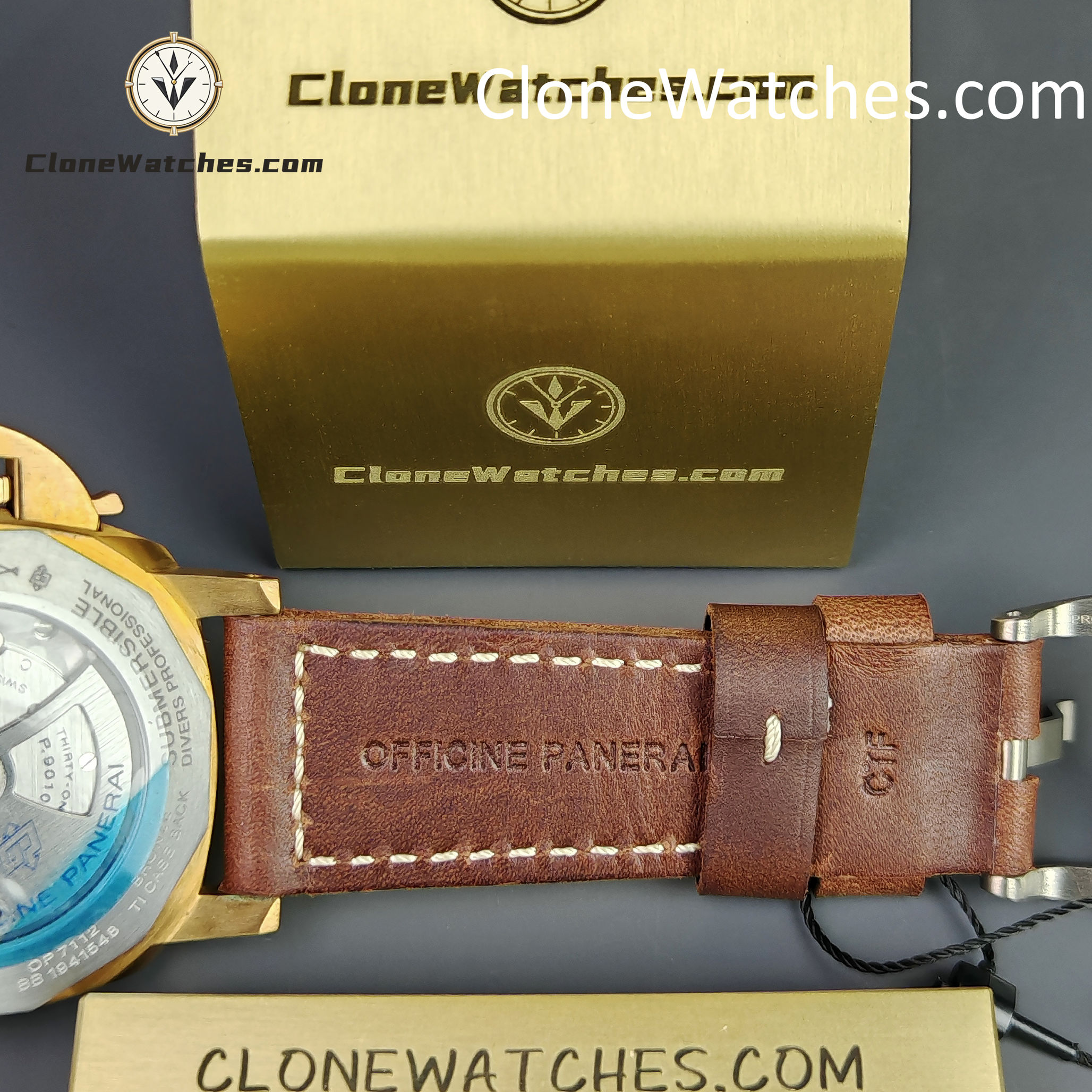 Panerai Super Clone Watches 1:1 Submersible Bronzo PAM 00968 Brown Dial