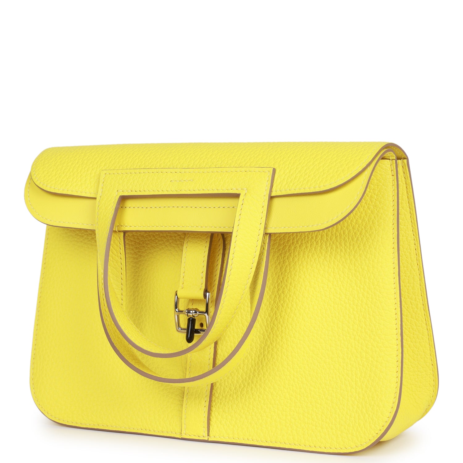 Hermes Halzan 25 Lime Clemence Palladium Hardware
