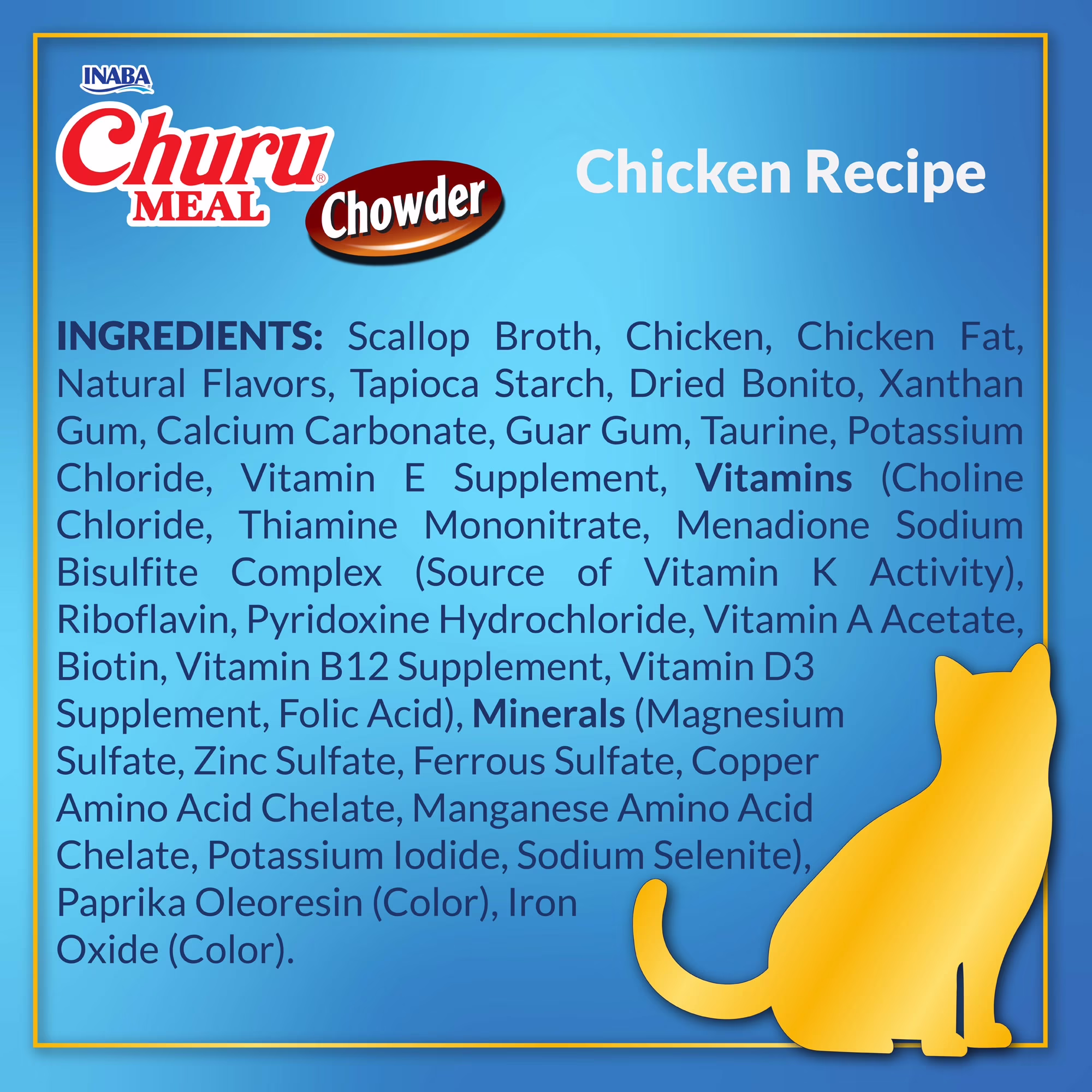 INABA Churu Meal Chowder Adult Wet Cat Food, 2.29 oz cup, Chicken Recipe