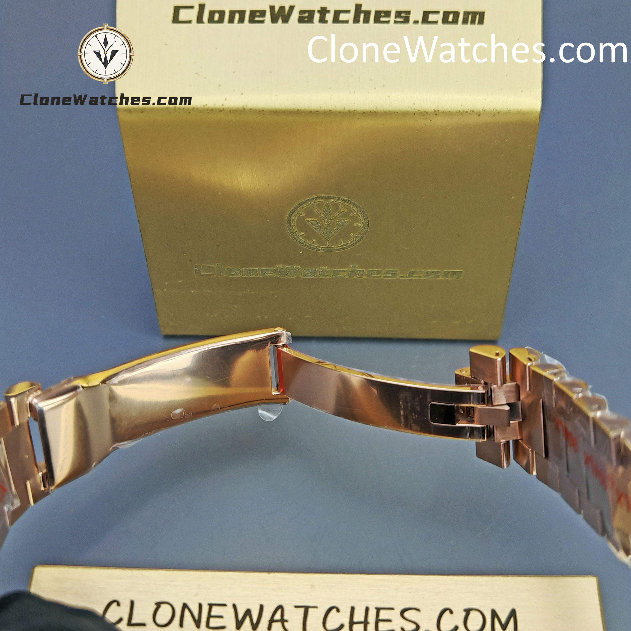 Rolex Super Clone Watches 1:1 Day Date 18K Rose Gold Black Diamond Dial 40mm m228235-0045 3255 Movement