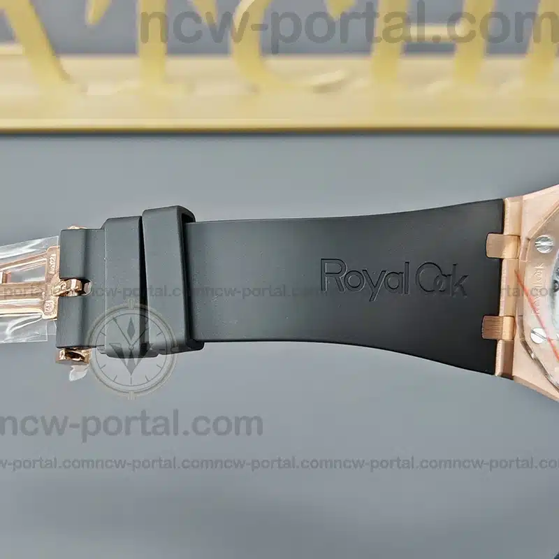 Audemars Piguet Super Clone Watches 1:1 Royal Oak 15510 Rose Gold Black Dial & Black Rubber Strap 41MM