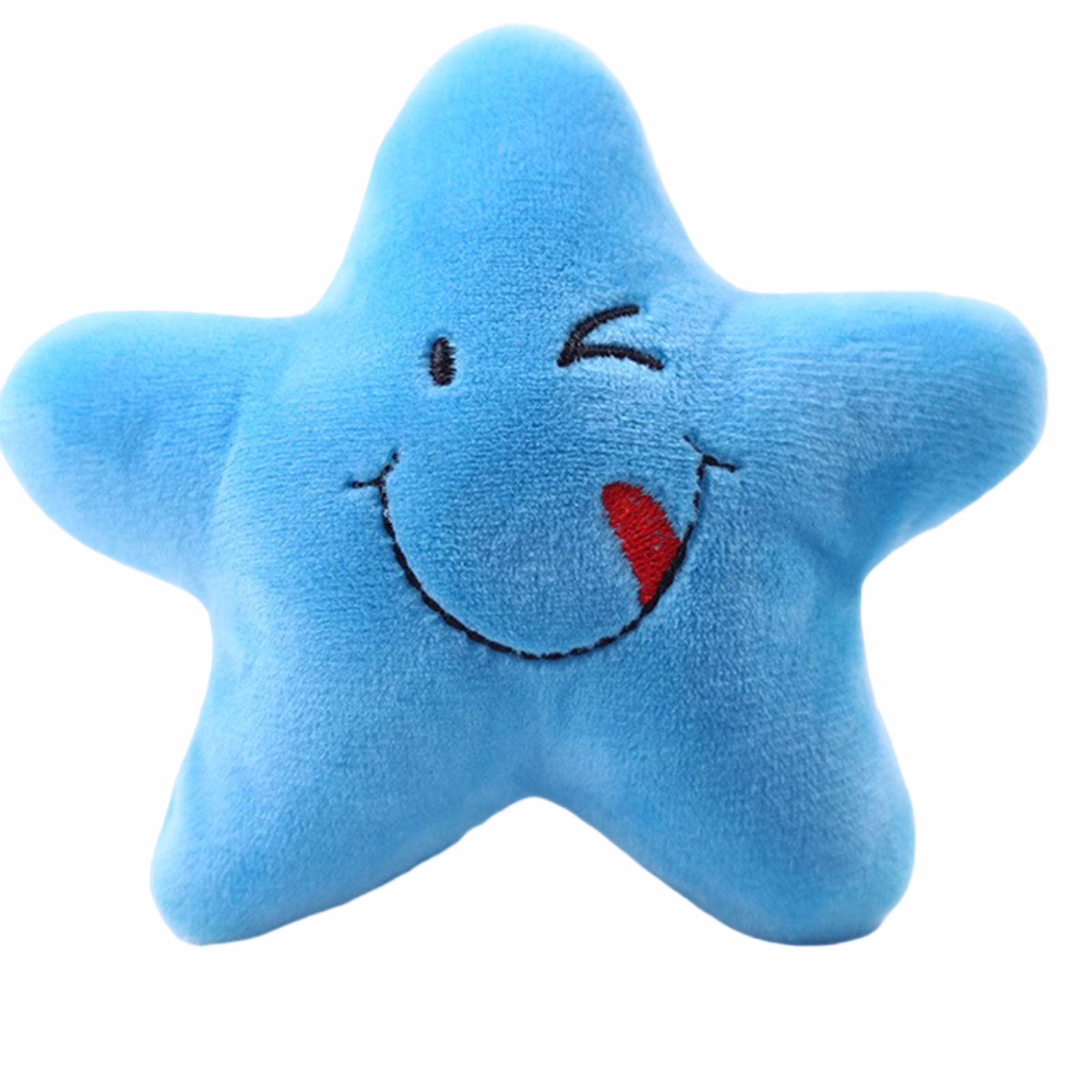 Squeaky Plush Pet Toy Five-Pointed Star Shape Interactive Chew Toy for Stress Relief and Boredom Durable Soft Material for Small to Medium Dogs and Cats Yellow Color - Sky Blue