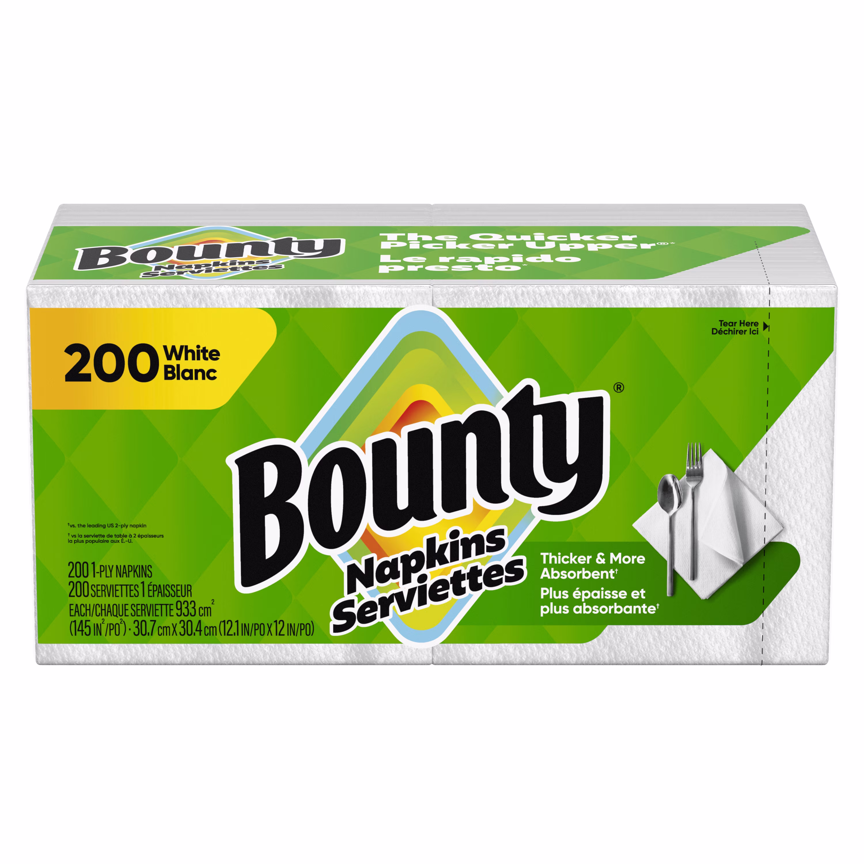 Bounty Paper Napkins, White, 200 Count