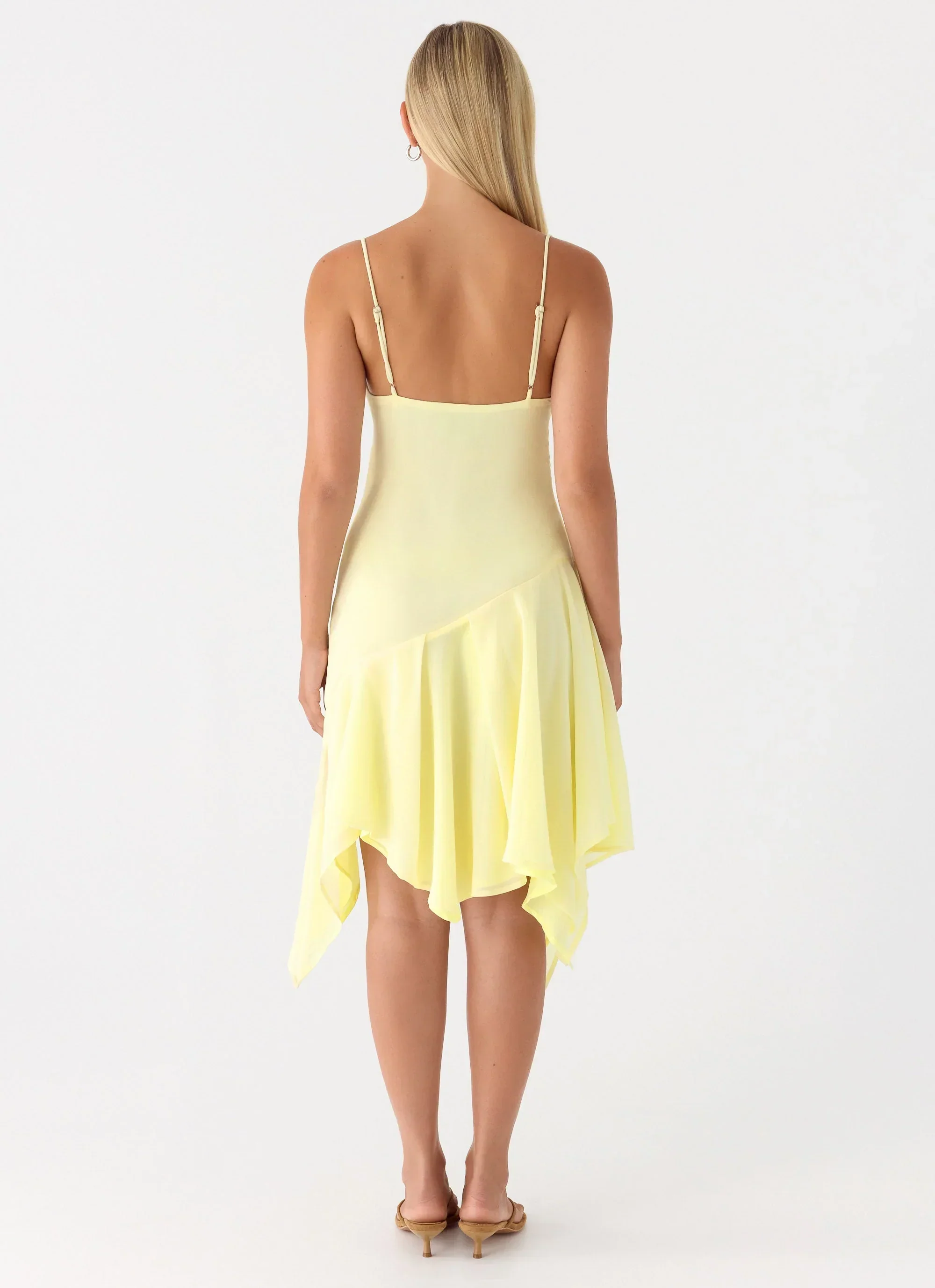 Aysha Beaded Flower Midi Dress - Yellow