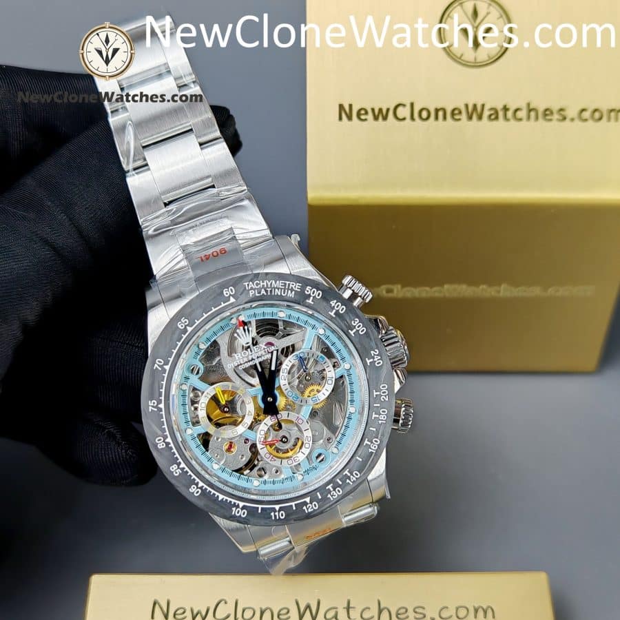 Modified Super Clone Watches 1:1 Sonic Rolex Daytona Skeleton Dial 4130 Movement