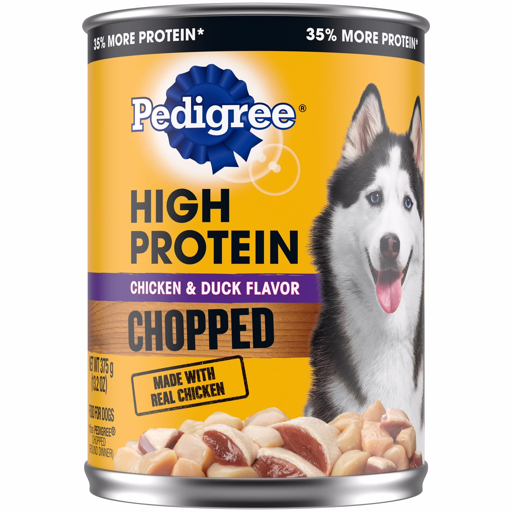 (6 pack) Pedigree High Protein Chopped Chicken & Duck Flavor Adult Soft Wet Dog Food, 13.2 oz Can