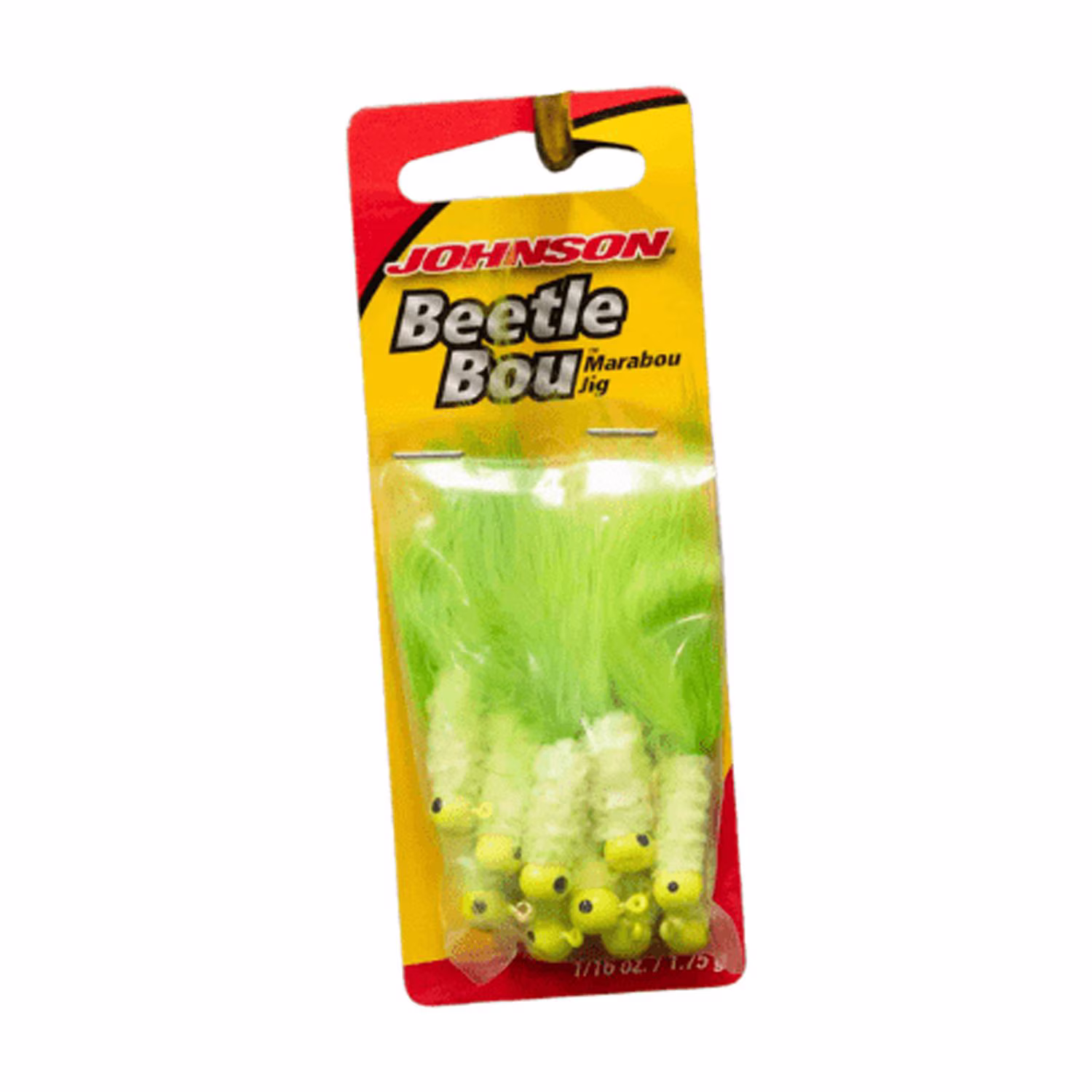 Johnson Beetle Bou Fishing Lure, Chartreuse Chrome Tinsel Chartreuse, 2.5 in