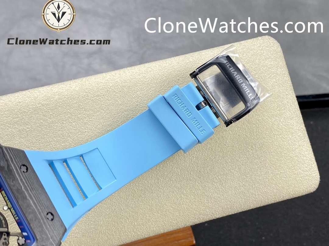 Richard Mille Super Clone Watches 1:1 RM 035 – 02 Carbon Tourbillon Blue Strap