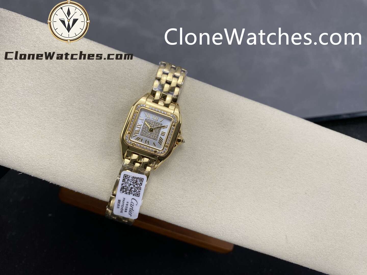 Cartier Super Clone Watches 1:1 PANTHÈRE DE CARTIER Silver-gray with diamond accents Dial 22mm x30mm WJPN0094