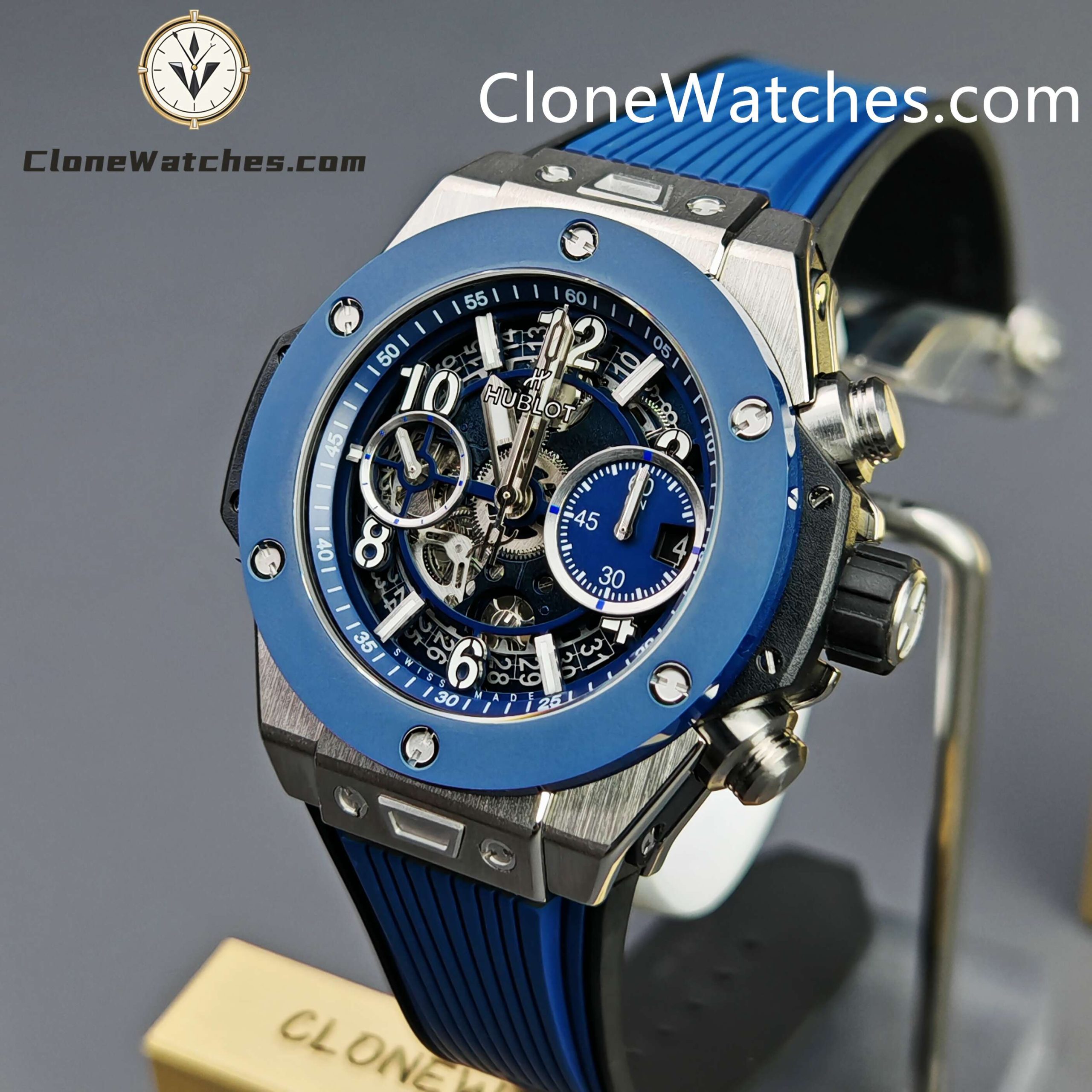 Hublot Super Clone Watches 1:1 Big Bang Unico Titanium Blue Ceramic 42mm 441.NL.5171.RX