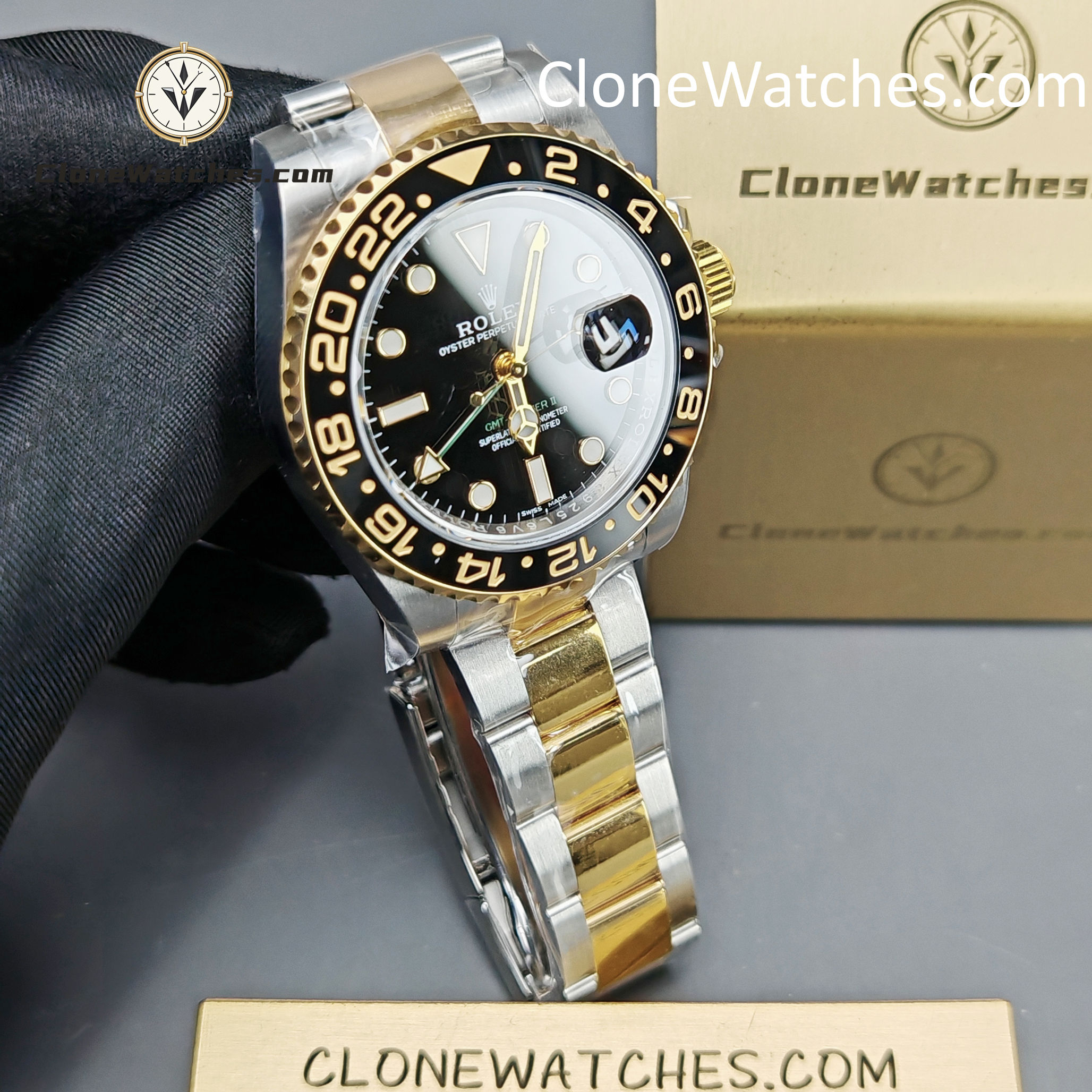 Rolex Super Clone Watches 1:1 GMT Master II 116713-LN-78203 Oyster 3186 Movement