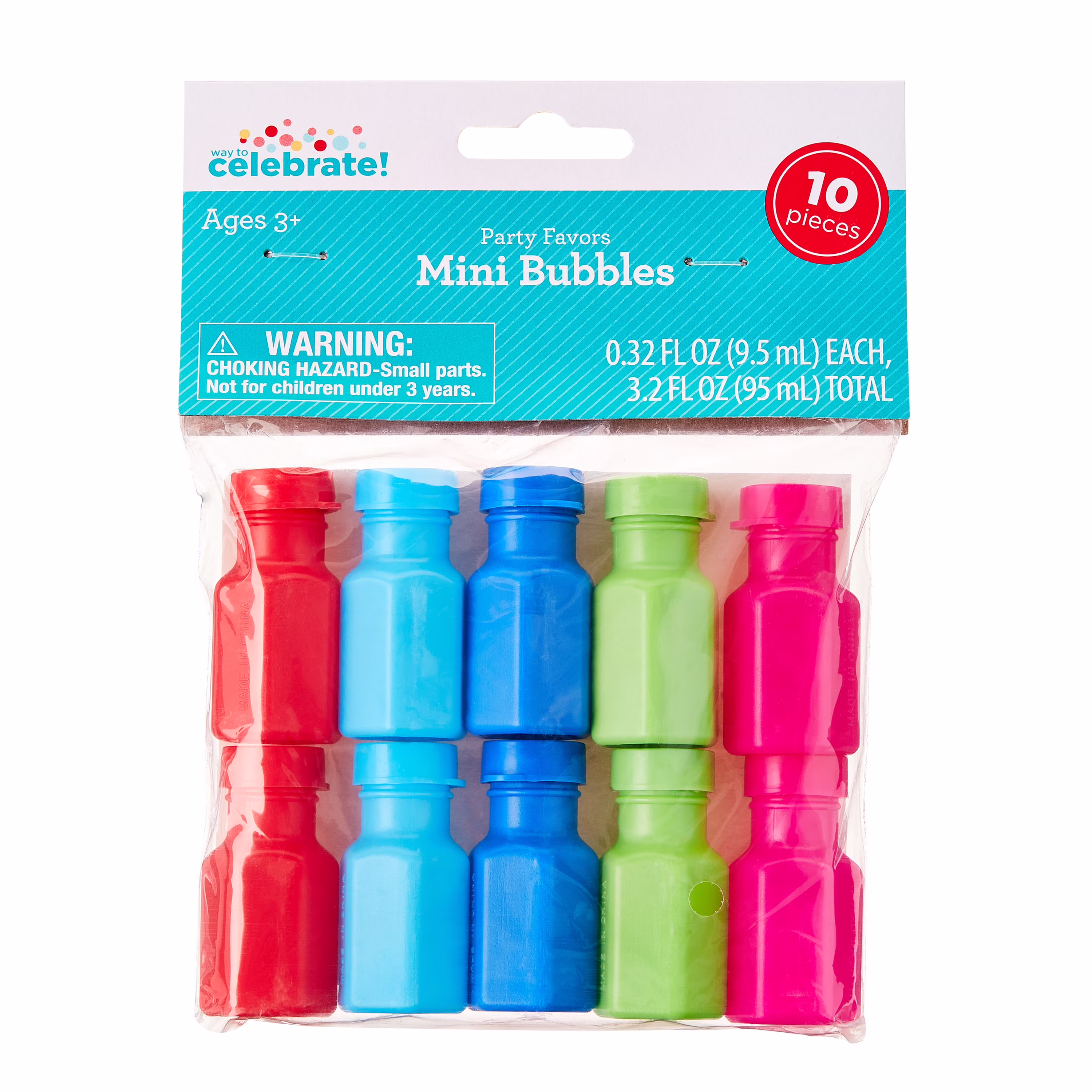 10 Count,Multicolor, Mini Bubbles, Party Favors, by Way To Celebrate