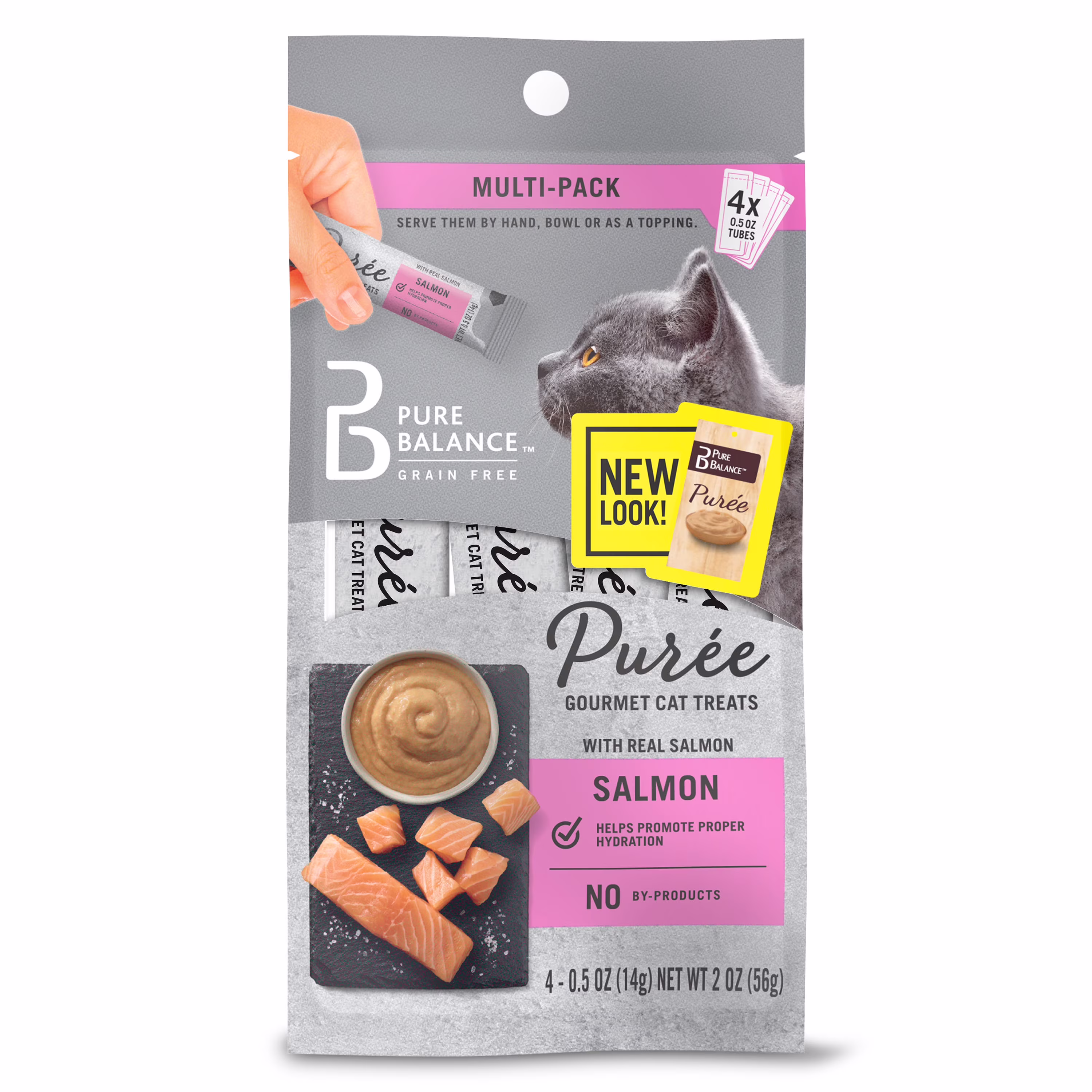Pure Balance Salmon Puree Gourmet Cat Treats, 0.5 oz, 4 Count