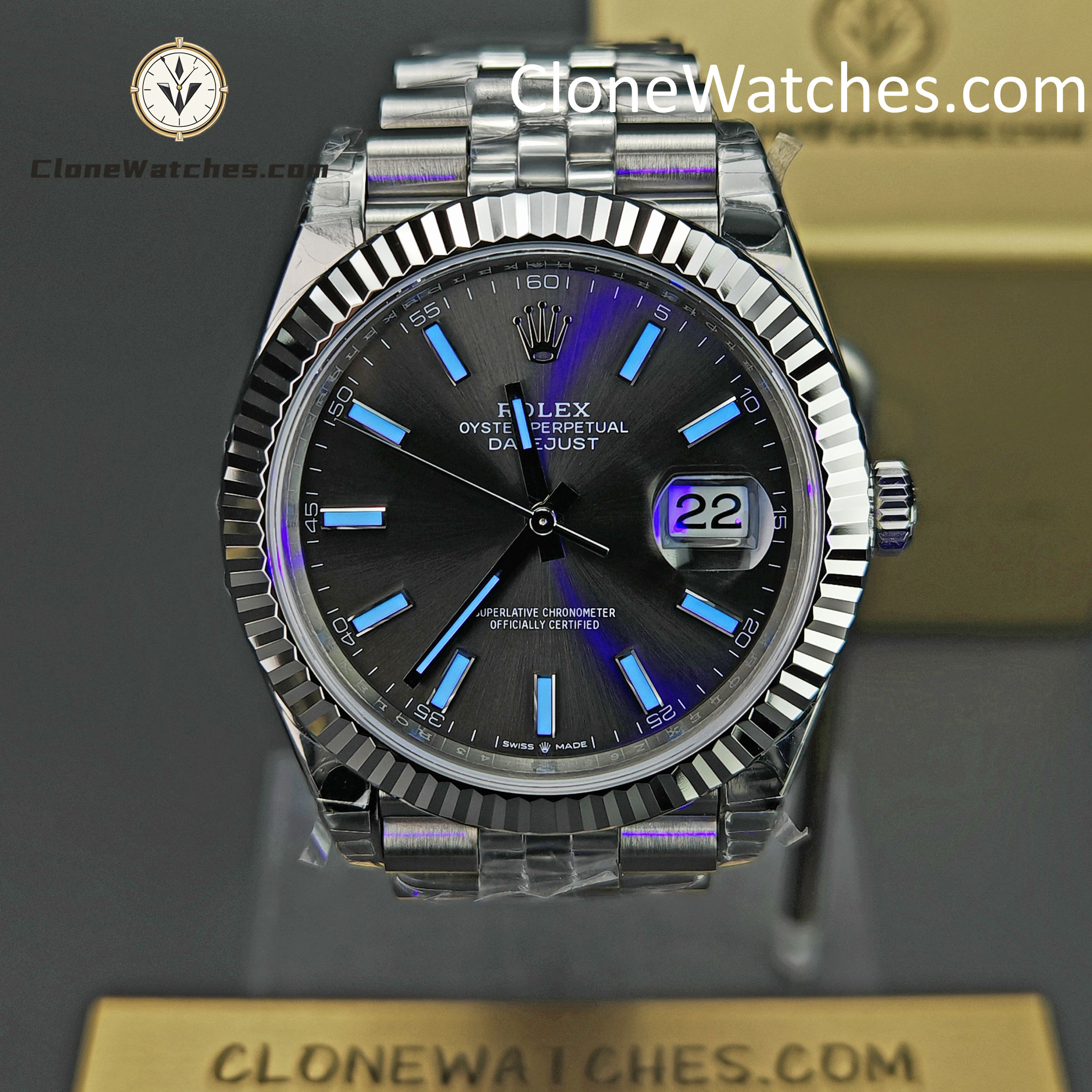 Rolex Super Clone Watches 1:1 DateJust Grey Dial m126334-0014 Jubilee 41MM 3235 Movement