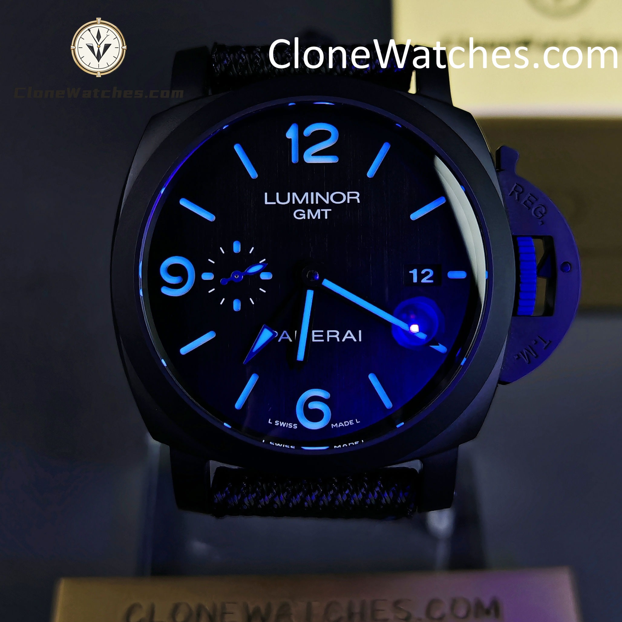 Panerai Super Clone Watches 1:1 Luminor Gmt Bucherer Blue PAM01176