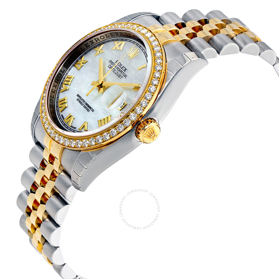 Rolex Oyster Perpetual Datejust 36 Mother of Pearl Dial Stainless Steel and 18K Yellow Gold Jubilee Bracelet Automatic Ladies Watch 116243MRJ（Lifetime free warranty+90-days replacement service & Refund!.）