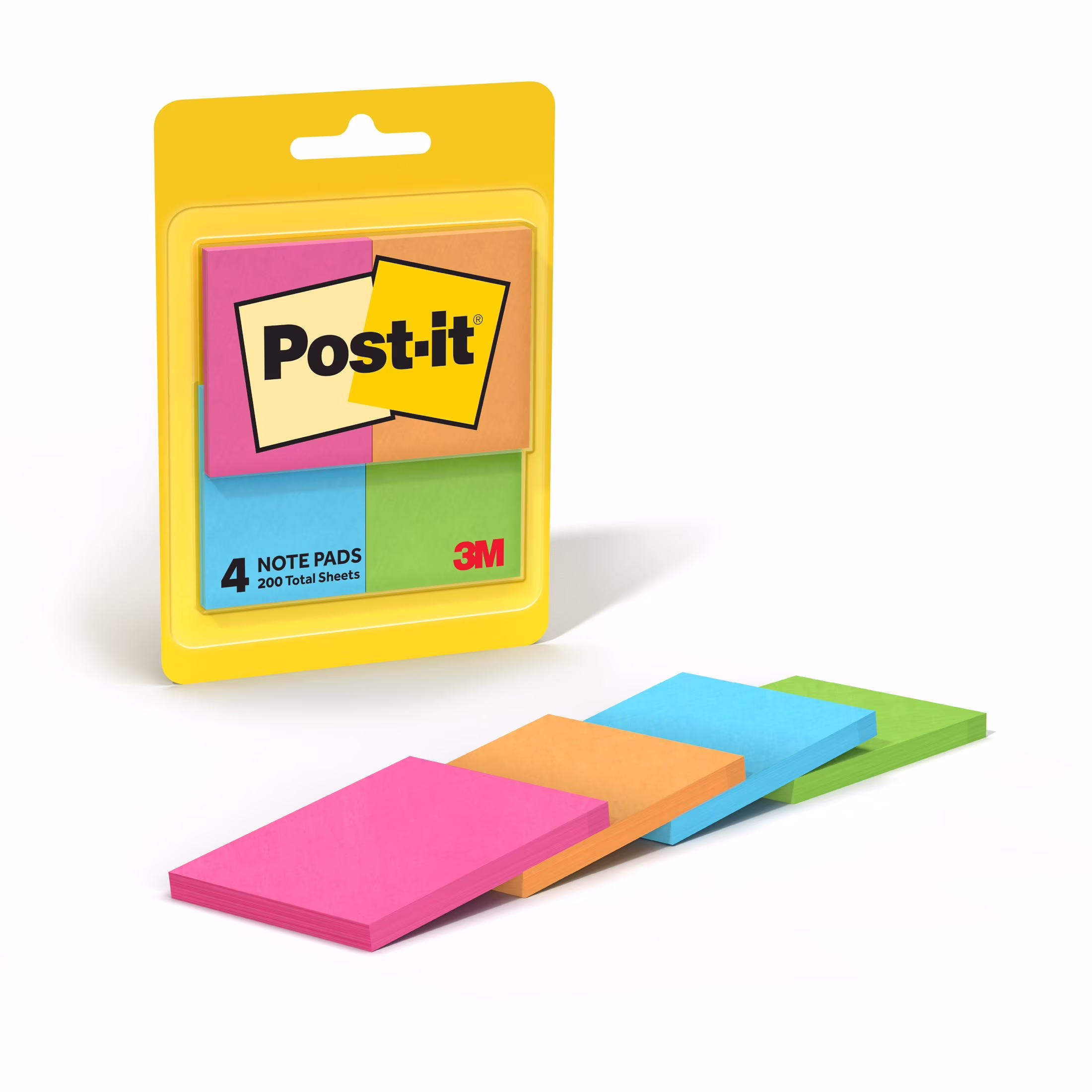 Post-it Notes, 1 3/8 in x 1 7/8 in, Poptimistic, 4 Pads