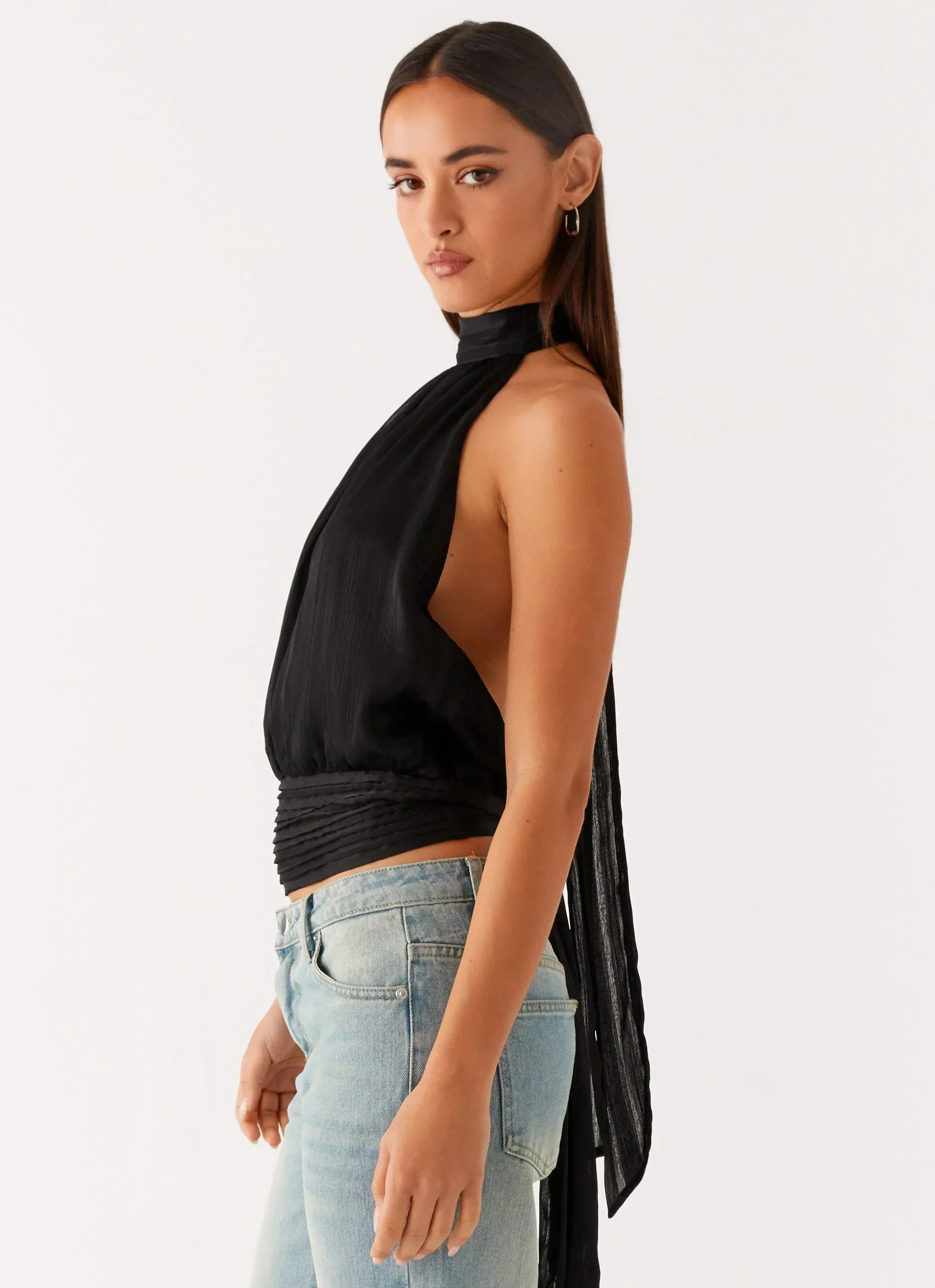 Willow Chiffon Top - Black